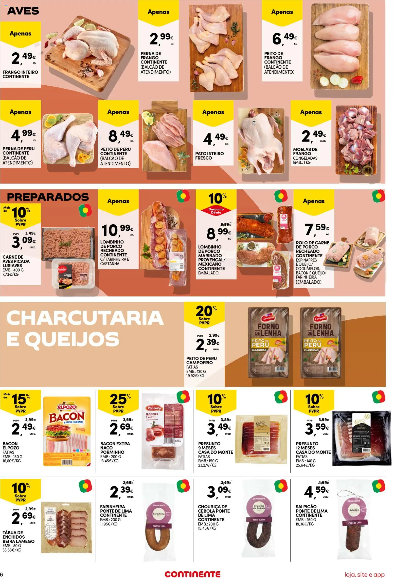 Continente Semanal Continente Bom Dia │ válido de 05.05.2026 | Página: 6 | Produtos: Espinafres, Frango, Cebola, Carne de porco