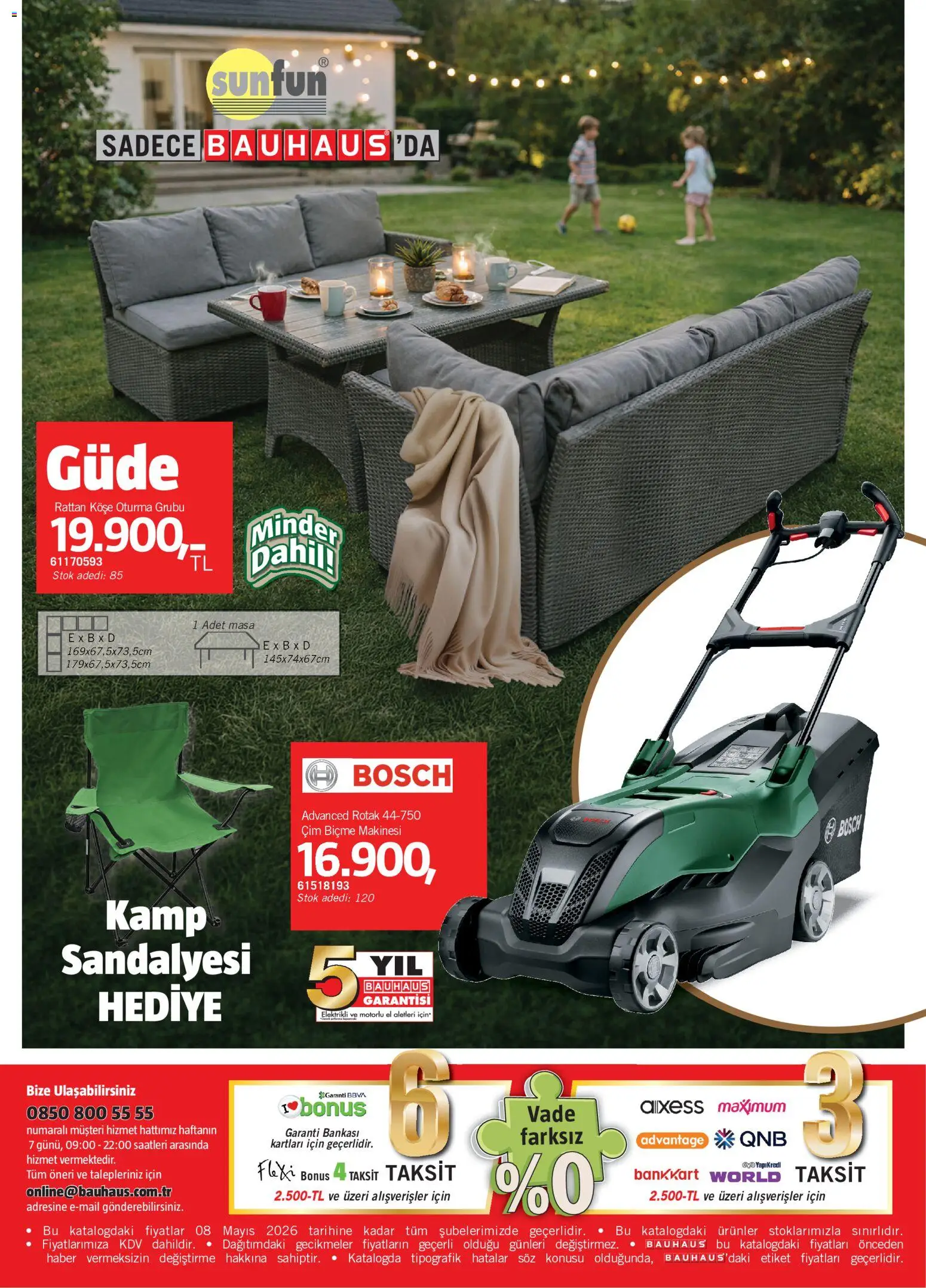 Bauhaus Katalog - 01.05.2026 tarihinden itibaren geçerlidir | Sayfa: 4 | Ürünler: Biçme makinesi, Masa