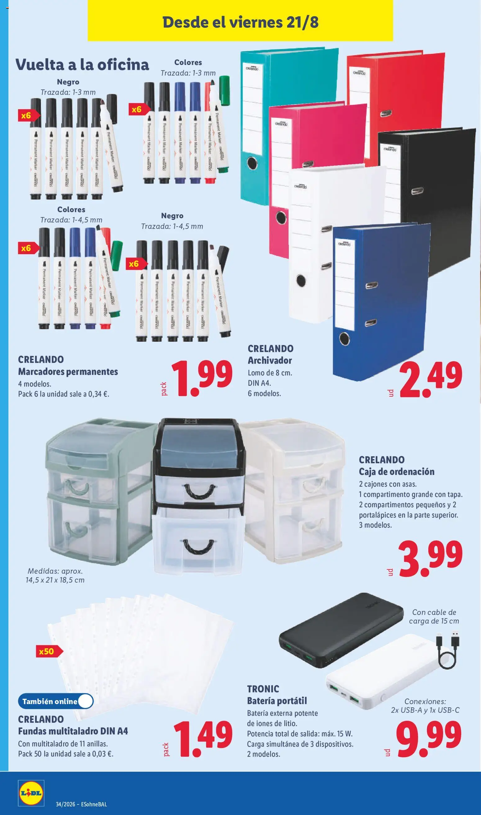 Lidl folleto de bazar │ válido desde el 17/08/2026 | Página: 20 | Productos: Portátil, Archivador, Caja, Batería