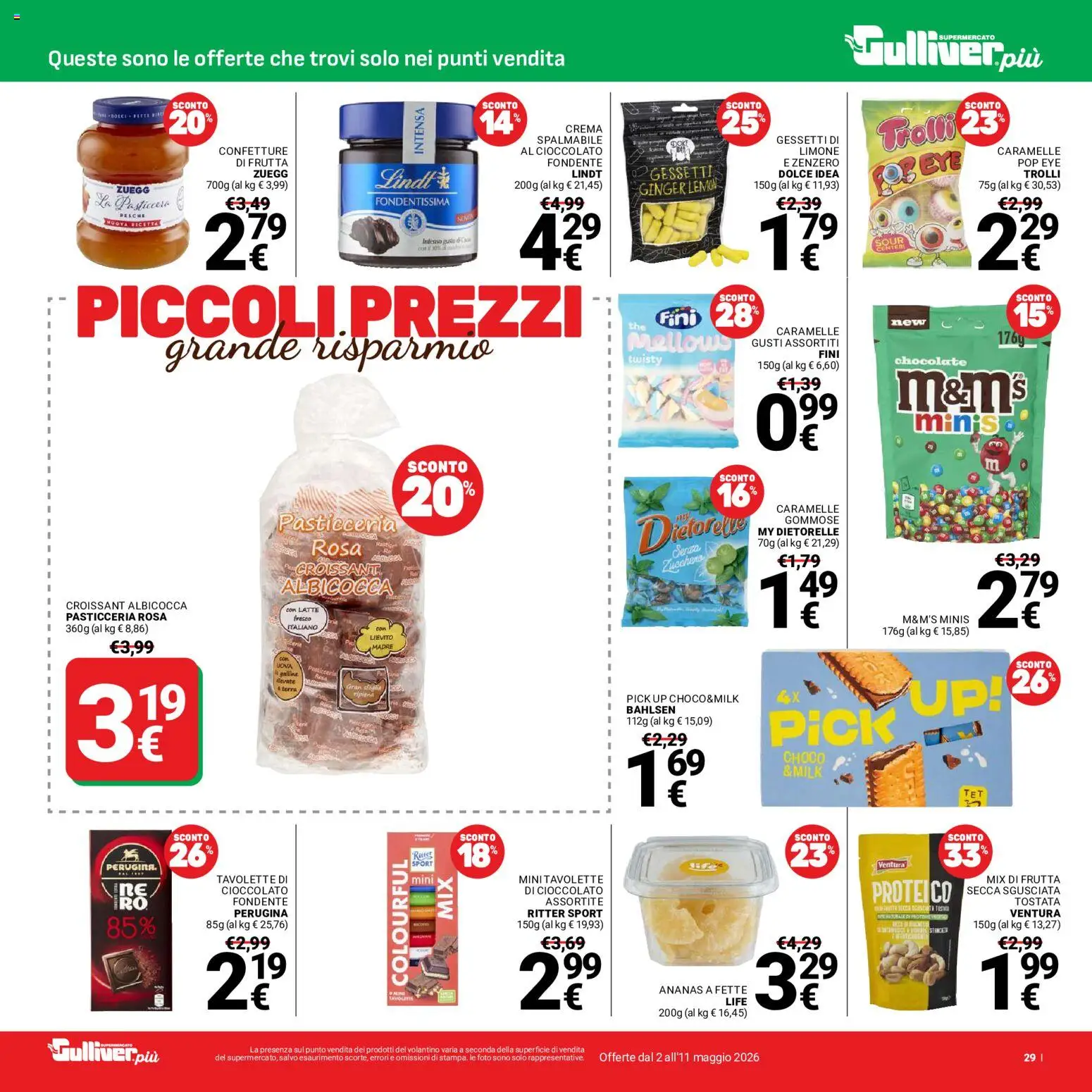 Volantino Gulliver del 02.05.2026 | Pagina: 29 | Prodotti: Uova, Cioccolato, Ananas, Croissant