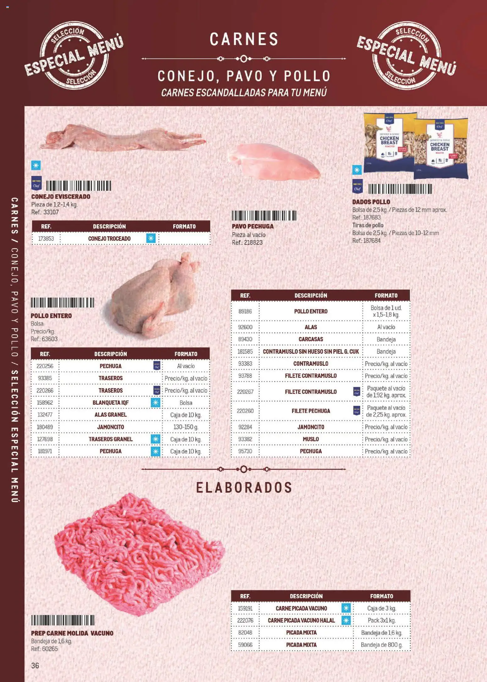 Makro Especial Carta y Menú │ válido desde el 06/07/2026 | Página: 36 | Productos: Bolsa, Filete, Bandeja, Caja