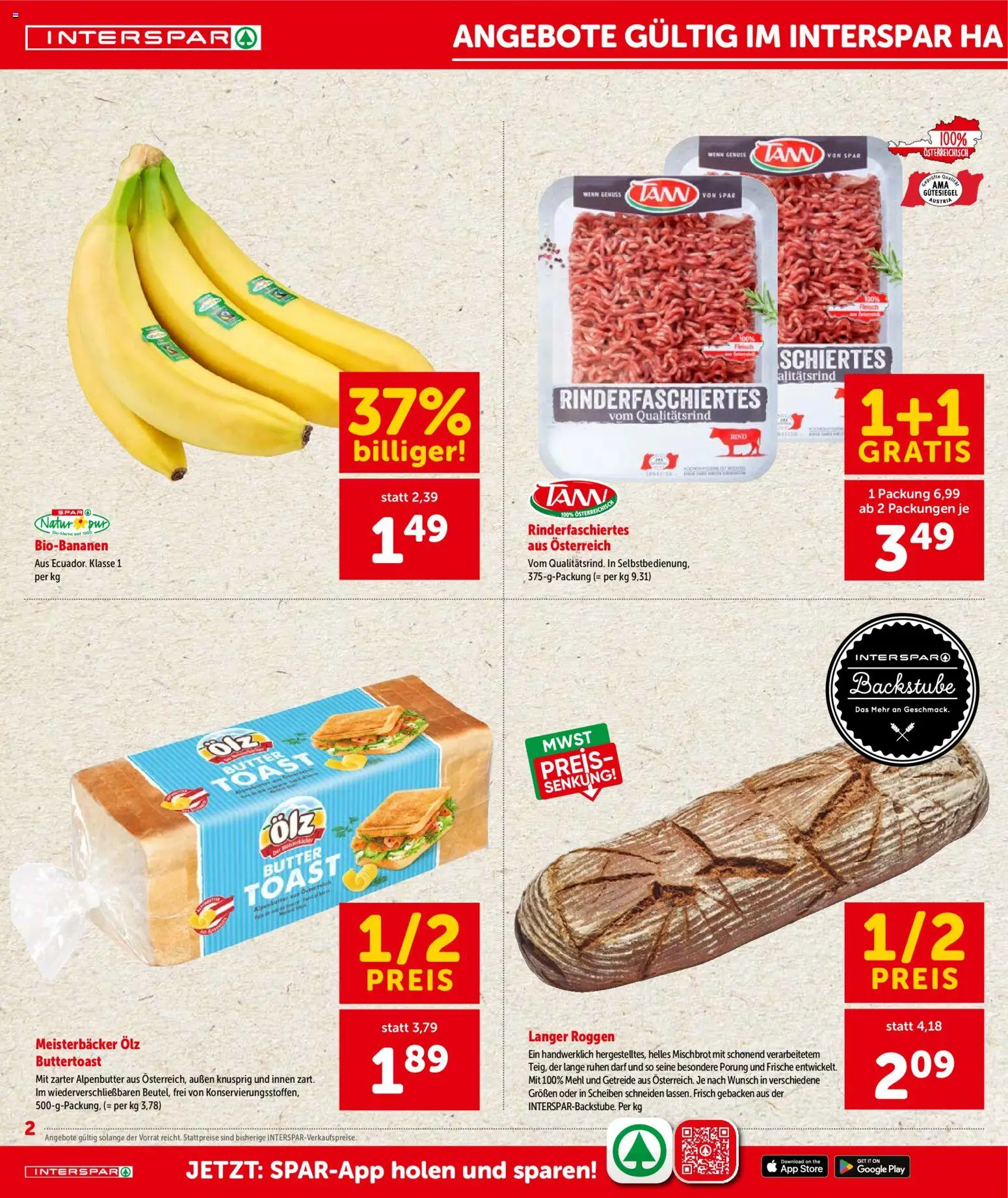 Interspar Flugblatt - Jetzt Richting Sparen gültig ab 24.09.2026 | Seite: 2 | Produkte: Getreide, Mehl, Butter