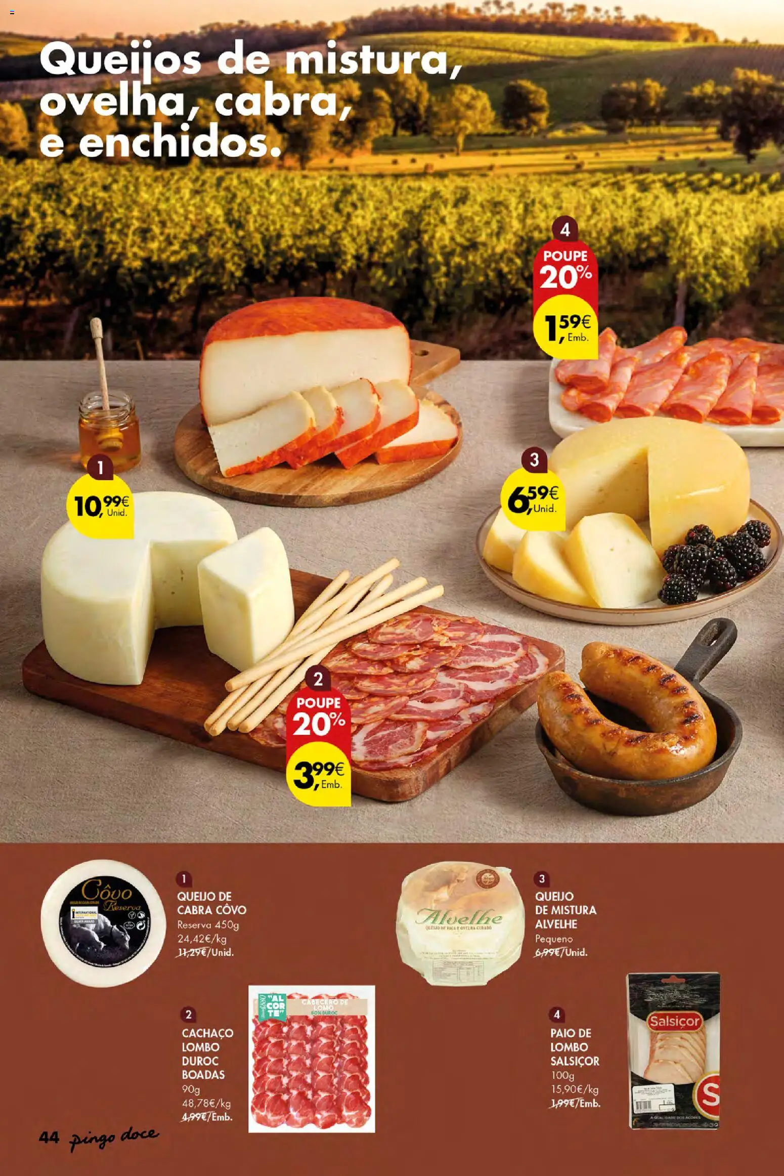Pingo Doce Vinhos e Sabores de Portugal Açores │ válido de 17/09/2026 | Página: 44 | Produtos: Queijo, Lombo