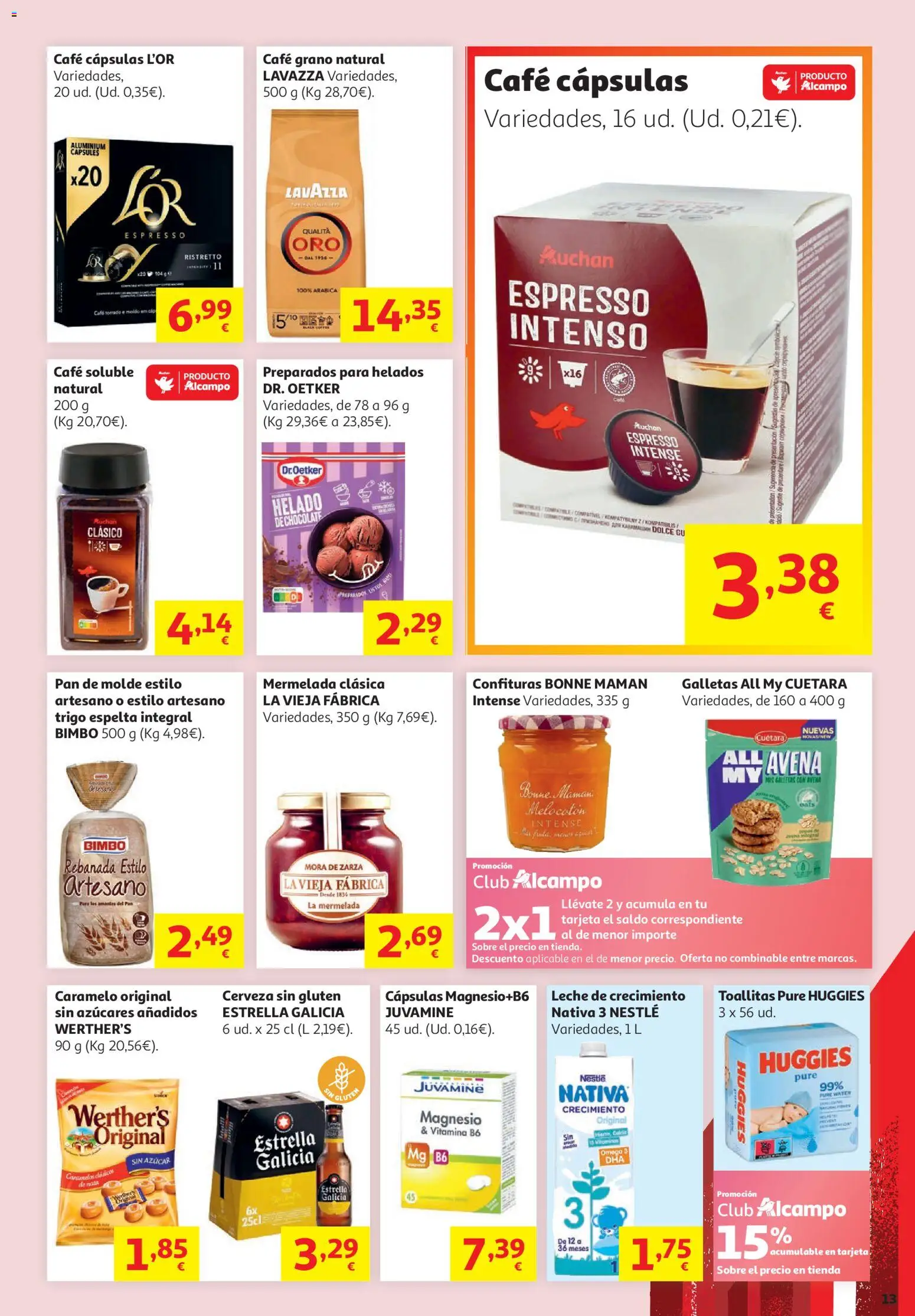 Alcampo - HP Nacional │ válido desde el 16.06.2026 | Página: 13 | Productos: Δοχείο φοντί, Café, Galletas, Baño