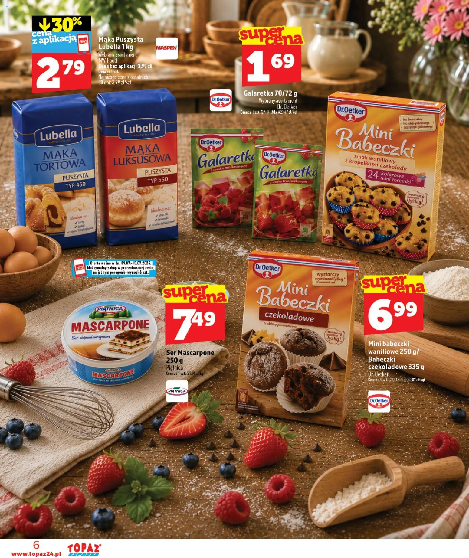 Topaz gazetka - Express od 09.07.2026 | Strona: 6 | Produkty: Czekolady, Galaretka, Pączki, Mascarpone