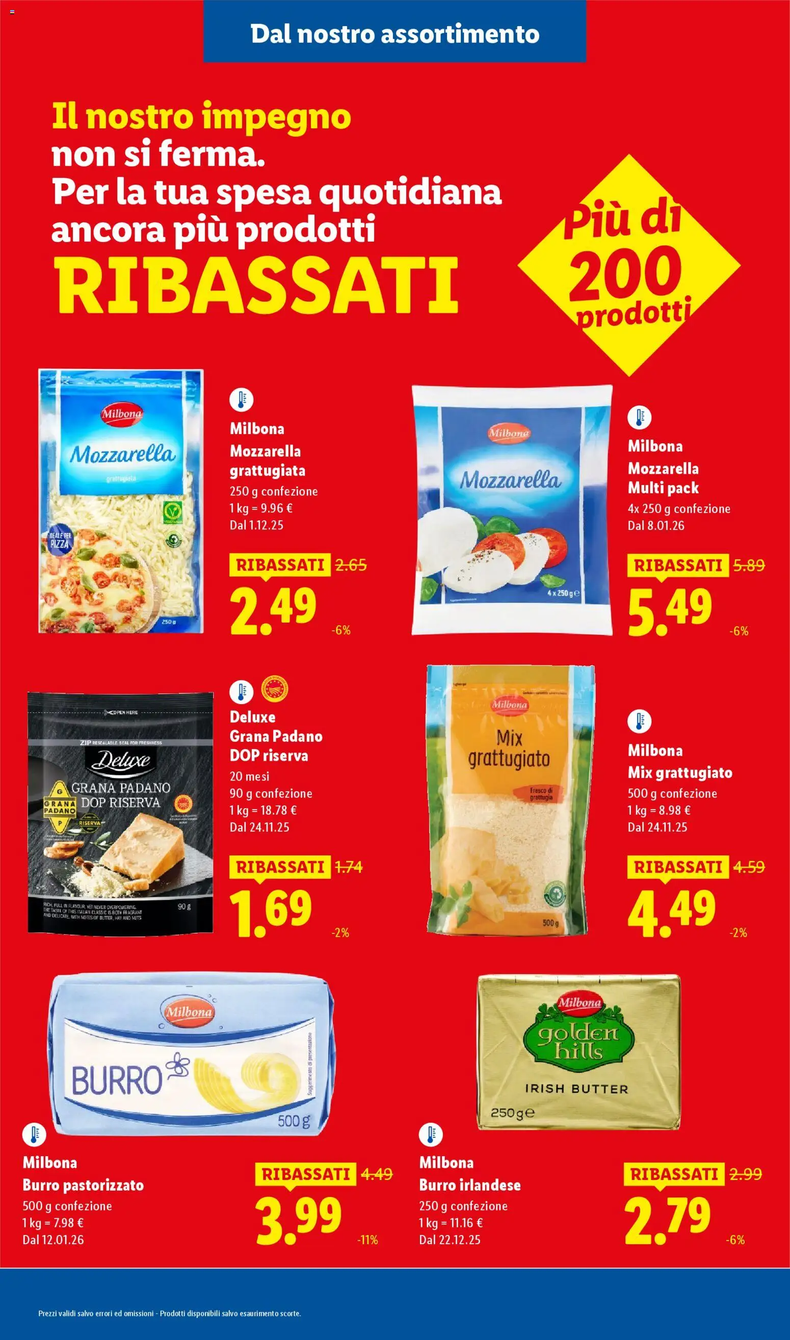 Volantino Lidl del 08.01.2026 | Pagina: 9 | Prodotti: Pizza, Mozzarella, Burro, Grana Padano