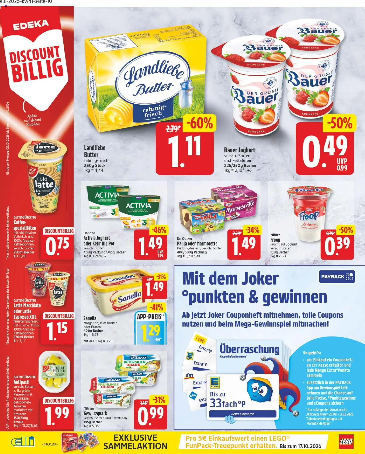 Elli Markt Prospekt Gütersloh – gültig ab 05.10.2026 | Seite: 14 | Produkte: Activia, Spezialitäten, Landliebe butter, Sanella