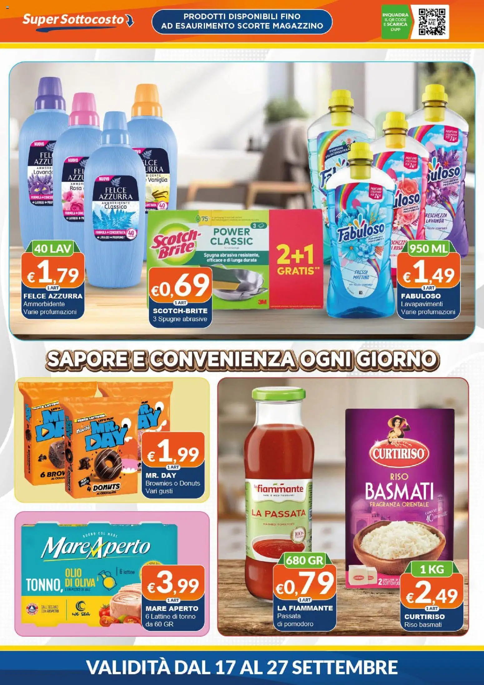 Volantino Mister Risparmio del 17/09/2026 | Pagina: 4 | Prodotti: Spugna, Cioccolato, Olio, Profumo