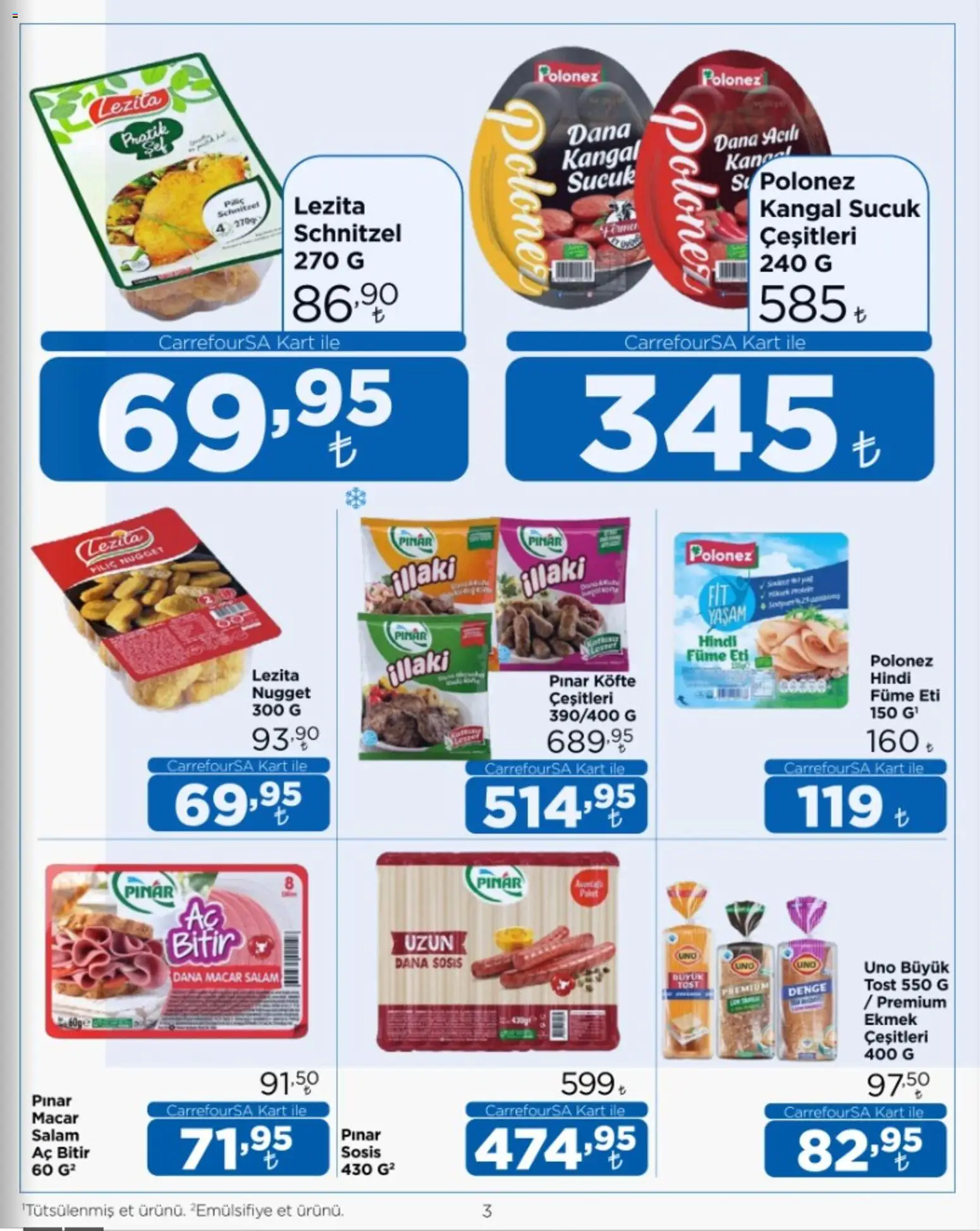 CarrefourSA Katalog - 01 Ekim 2026 tarihinden itibaren geçerlidir | Sayfa: 3 | Ürünler: Ekmek, Salam, Sosis, Sucuk