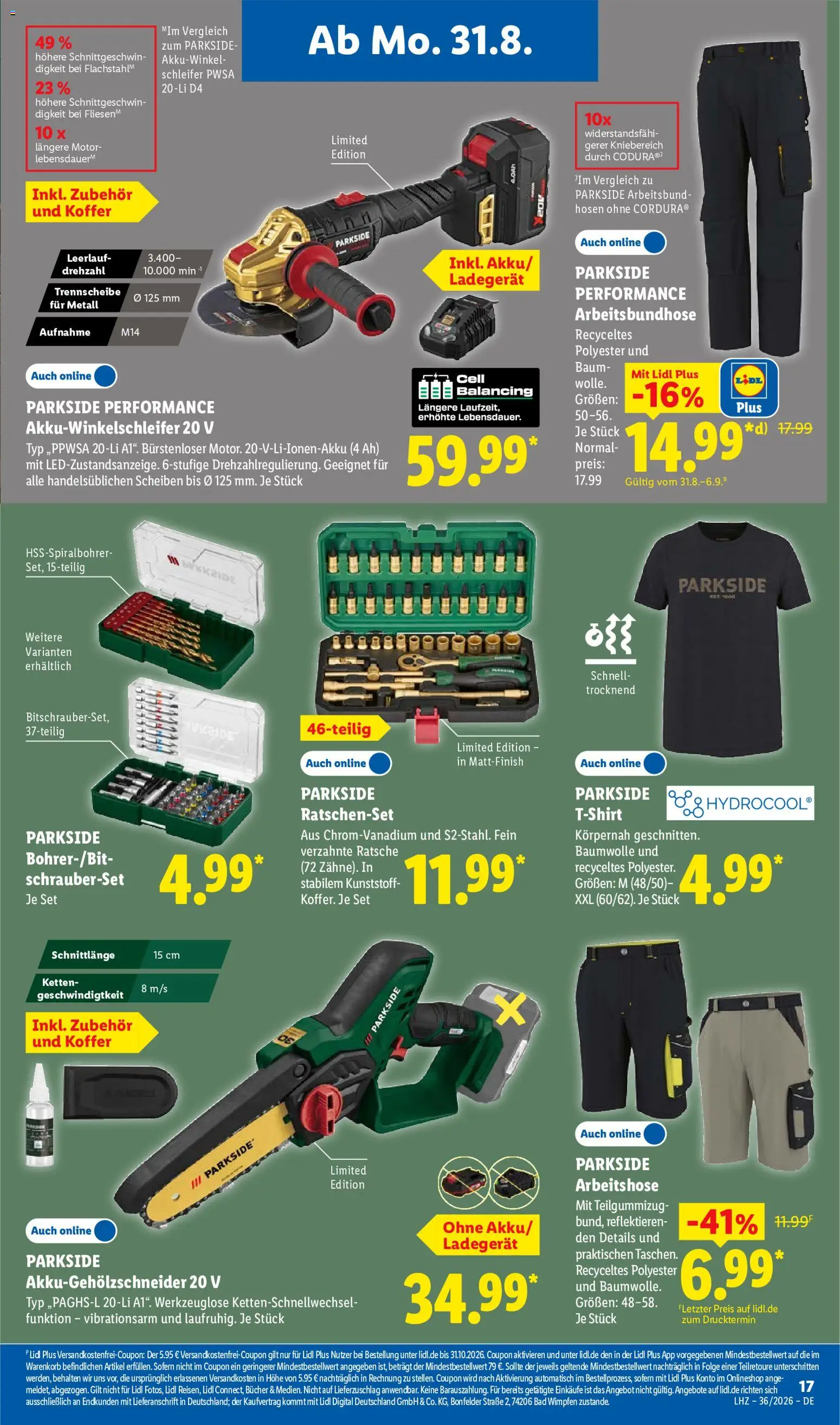 Lidl Německo leták od 31.08.2026 | Strana: 33 | Produkty: Parkside