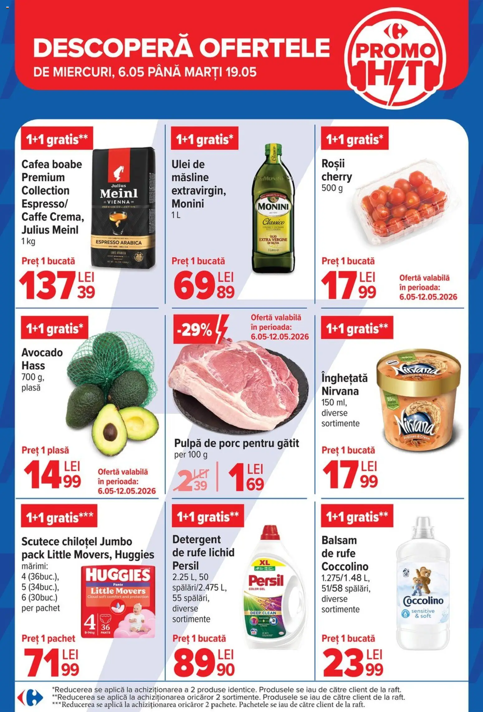 Noul catalog Carrefour – valabil de la 06.05.2026 | Pagină: 6 | Produse: Măsline, Ulei, Cafea, Scutece
