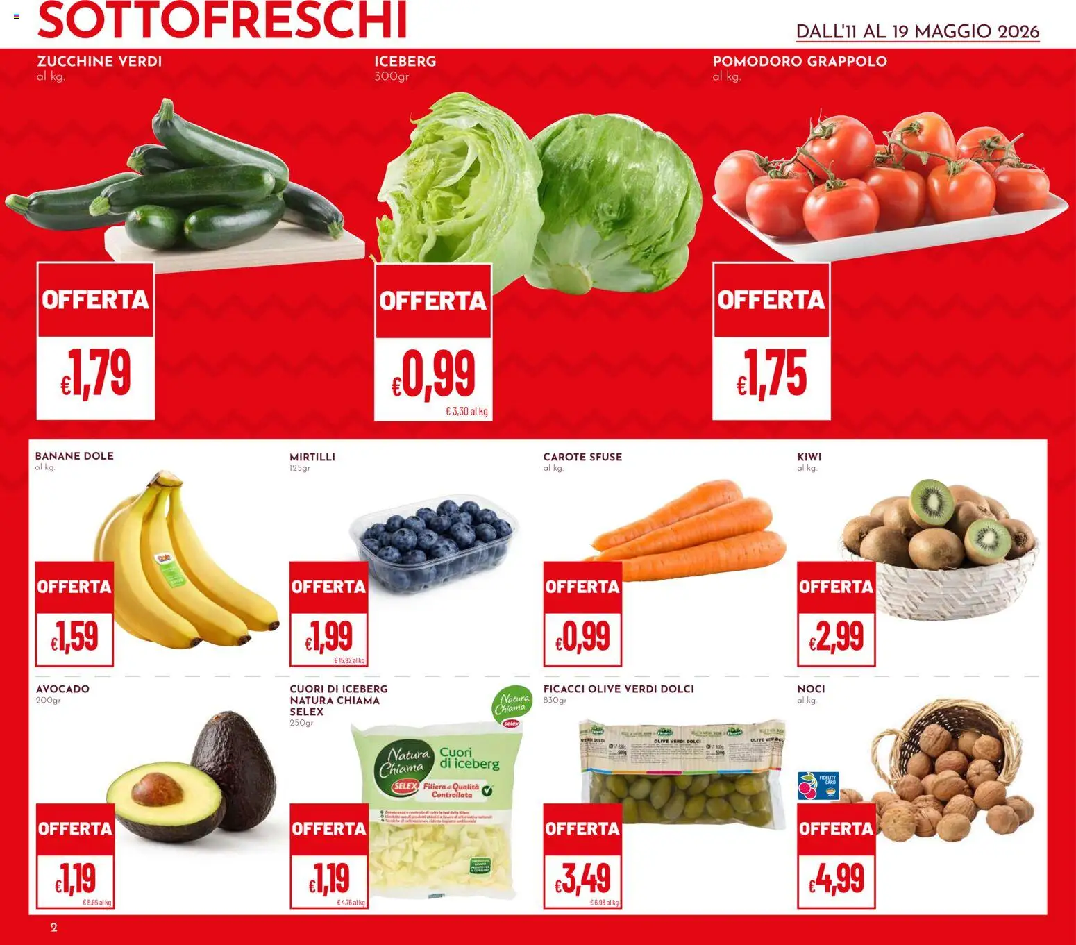 Volantino Pan del 11.05.2026 | Pagina: 2 | Prodotti: Banane, Avocado, Olive, Noci