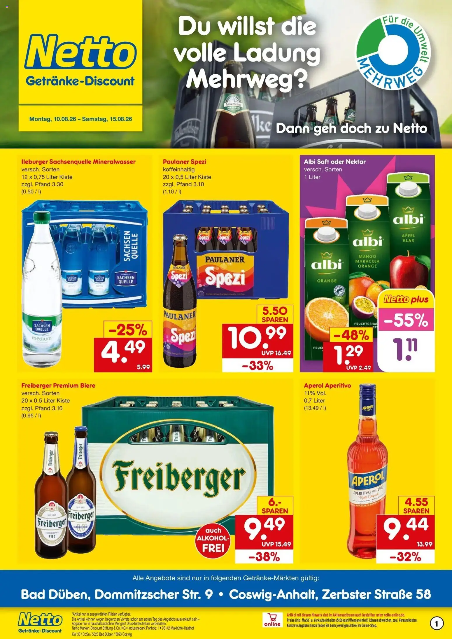Netto Marken-Discount Prospekt Bad Düben – gültig ab 10.08.2026 | Seite: 1