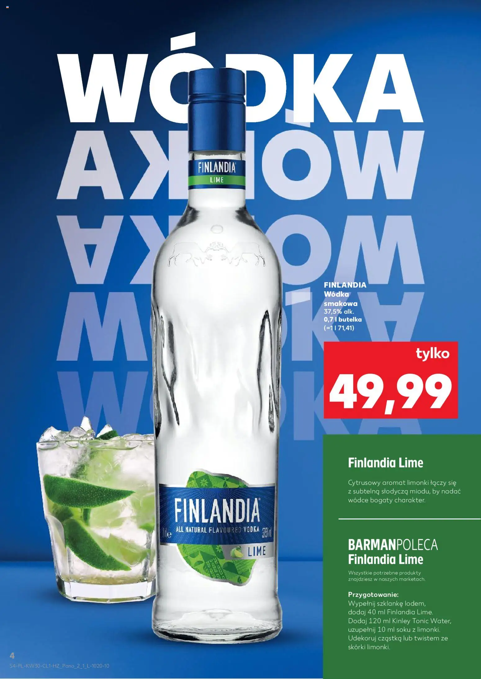 Kaufland Polsko leták - Barek od 23.07.2026 | Strana: 4 | Produkty: Vodka, Tonic, Kinley Tonic