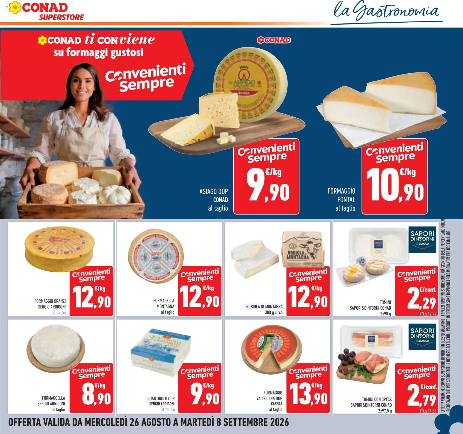 Volantino Conad del 26/08/2026 | Pagina: 7 | Prodotti: Speck, Taglio, Formaggio, Robiola
