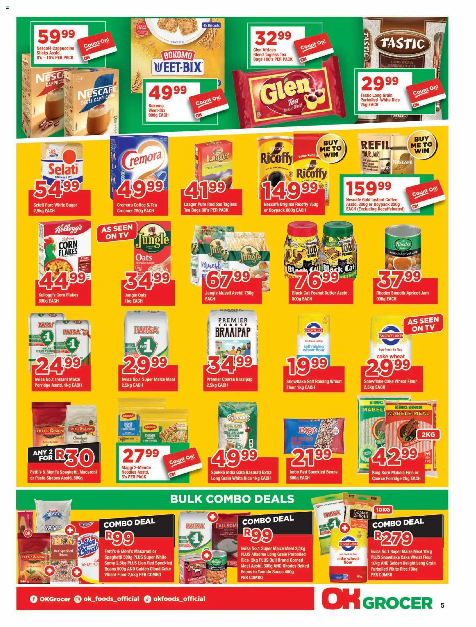 New OK Foods catalogue – valid from 23/09/2026 | Page: 5 | Products: Cheese, Rice, Pasta, Sauce