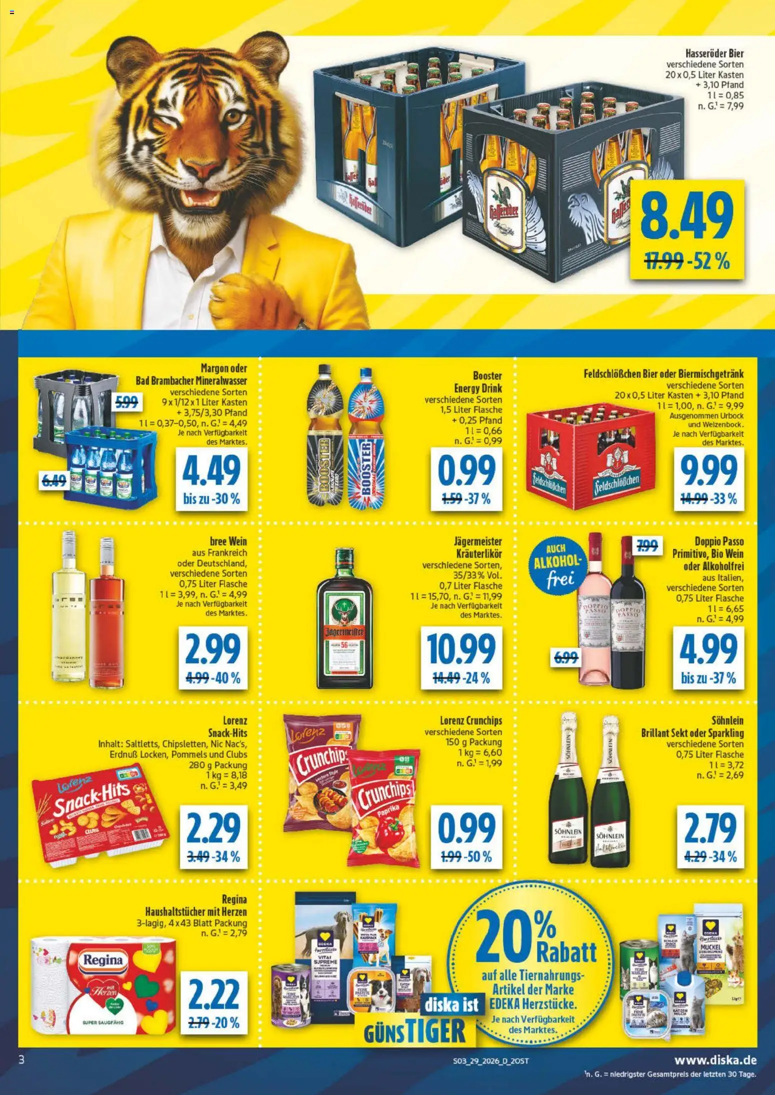 Diska Prospekt – gültig ab 13.07.2026 | Seite: 3 | Produkte: Bad, Jägermeister, Paprika, Wein