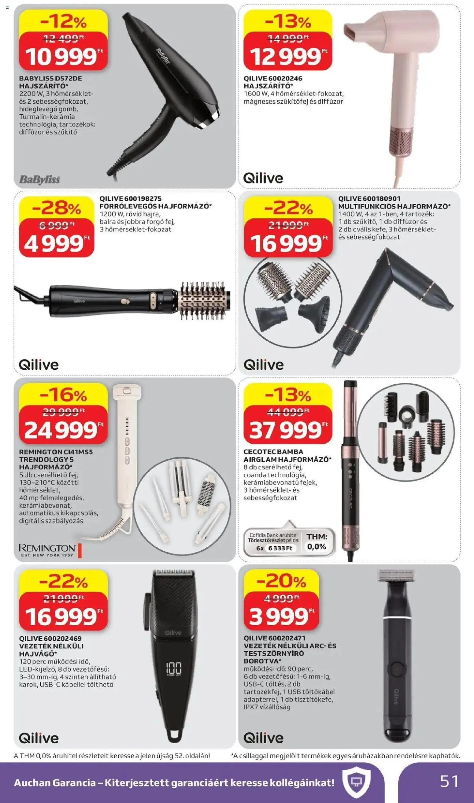 Auchan akciós ujság - amely érvényes a következő dátumtól: 2026.07.02. | Oldal: 51 | Termékek: Hajvágó, Body, USB, Diffúzor