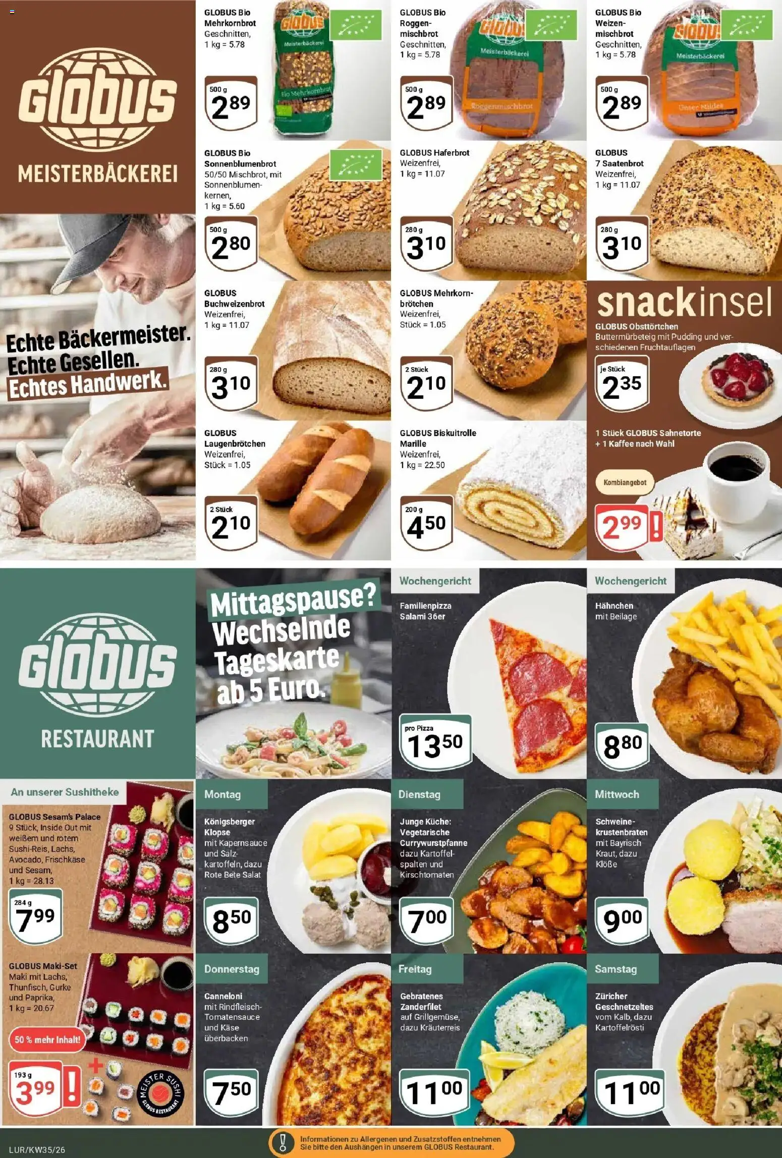 Globus Aktueller Prospekt (ab 24.08.2026) » Angebote online | Seite: 7 | Produkte: Hahnchen, Küche, Rindfleisch, Salat
