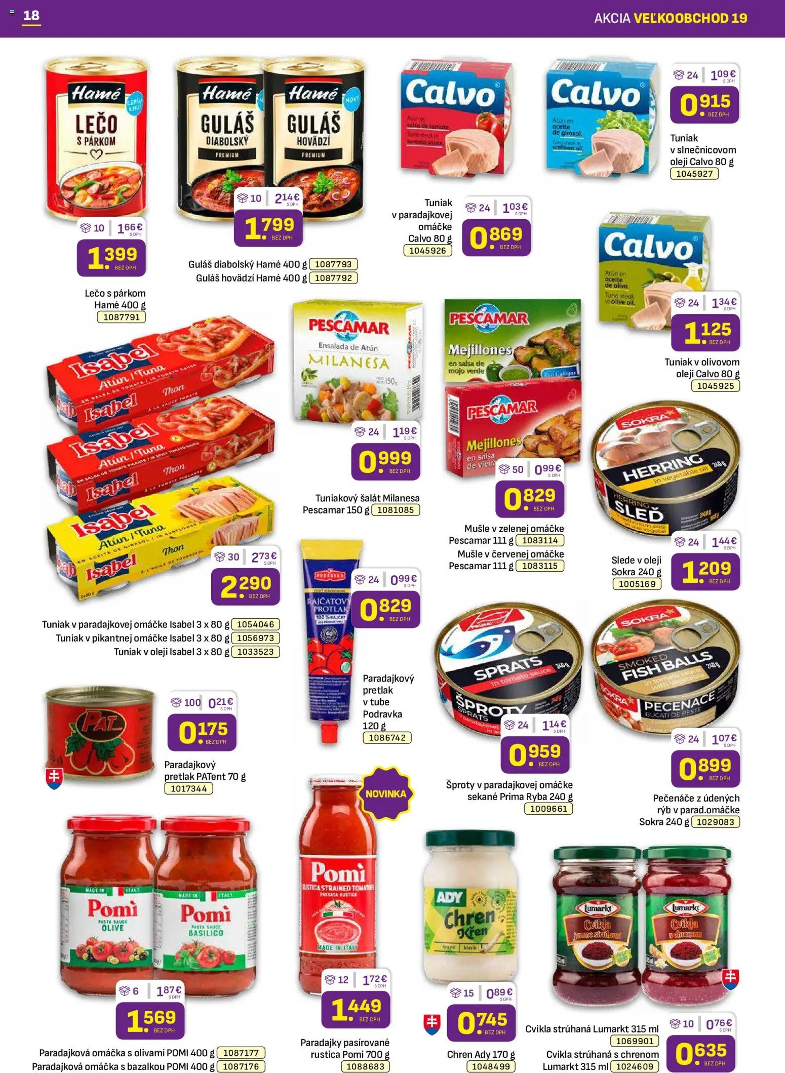 Nové Libex akcie – leták je platný od 21.09.2026 | Strana: 18 | Produkty: Chren, Paradajky, Ryba, Pretlak