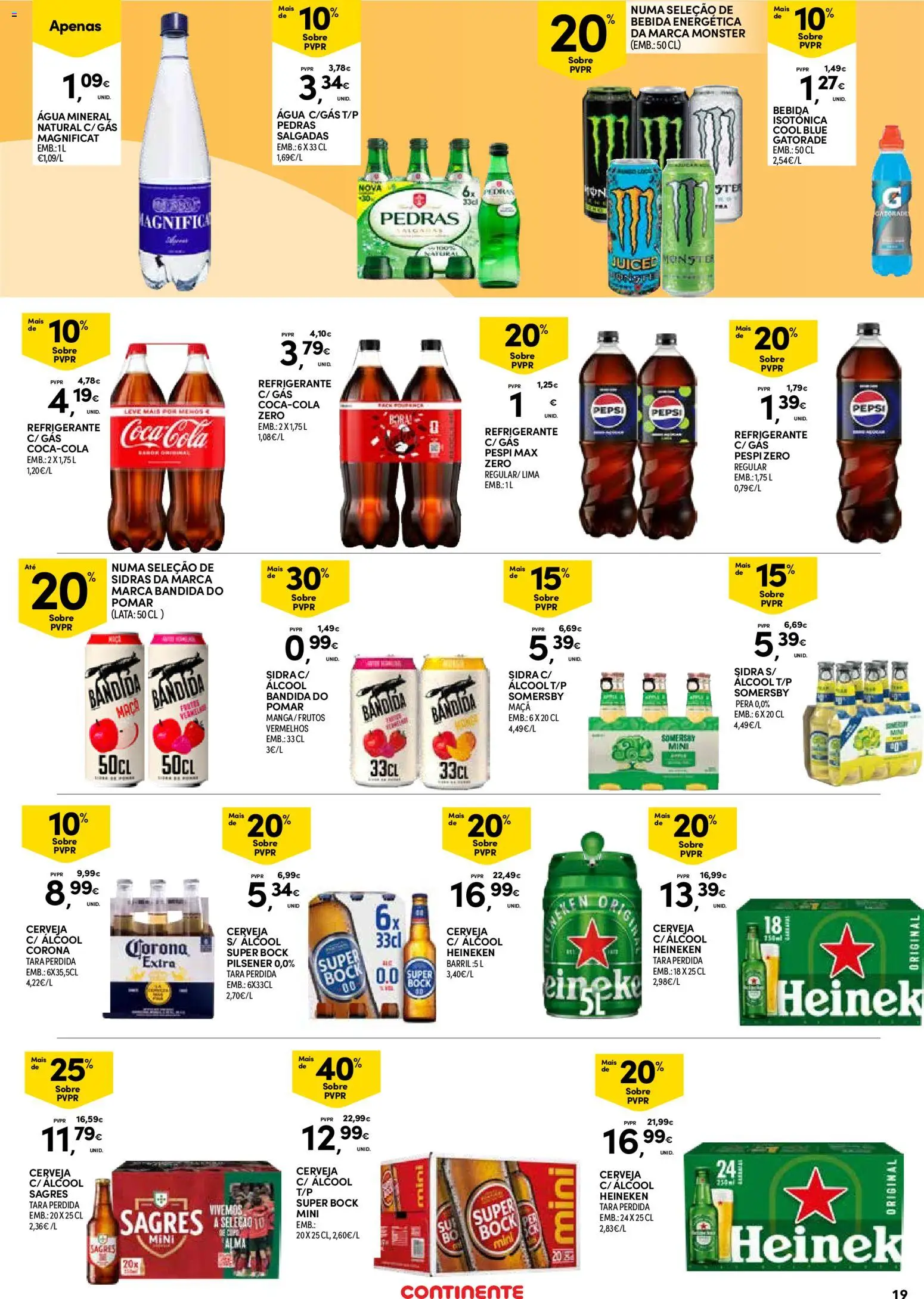 Continente Açores  │ válido de 14.05.2026 | Página: 19 | Produtos: Maça, Somersby, Água mineral, Bebida