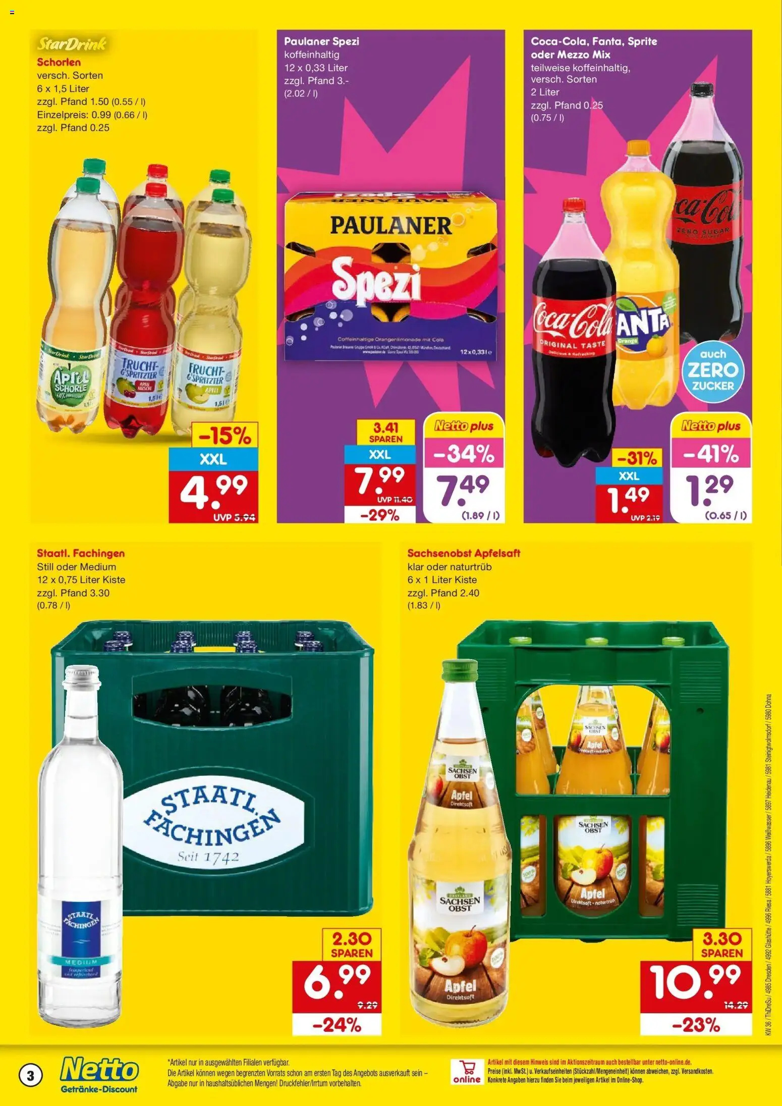 Netto Marken-Discount Prospekt Glashütte-Schlottwitz – gültig ab 31.08.2026 | Seite: 3 | Produkte: Mezzo mix, Apfelsaft, Zucker, Oder mezzo mix