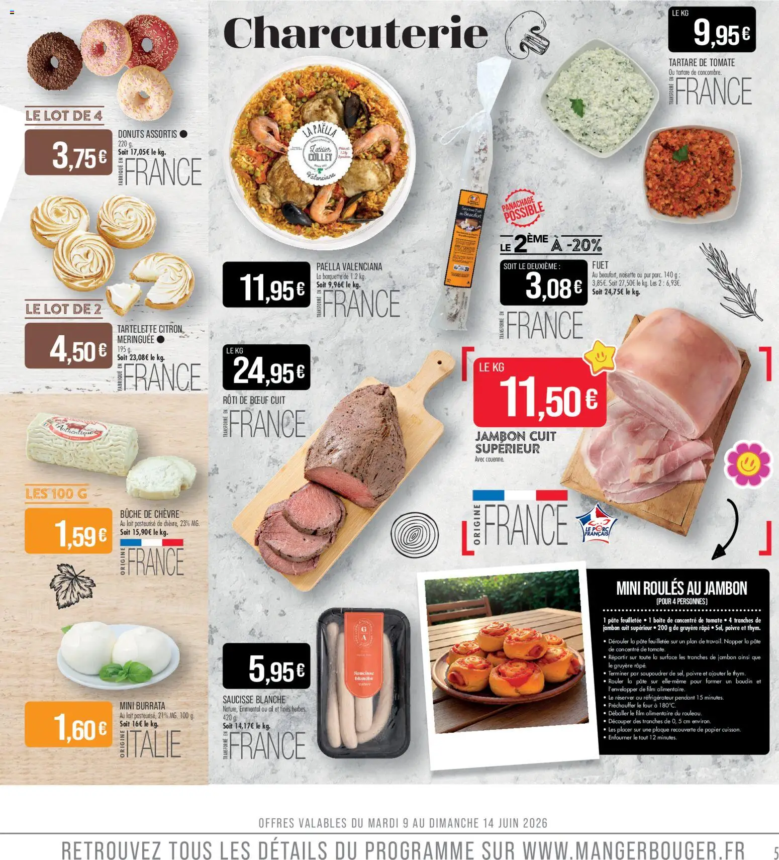 {H1} | Page: 5 | Produits: Four, Ail, Burrata, Jambon