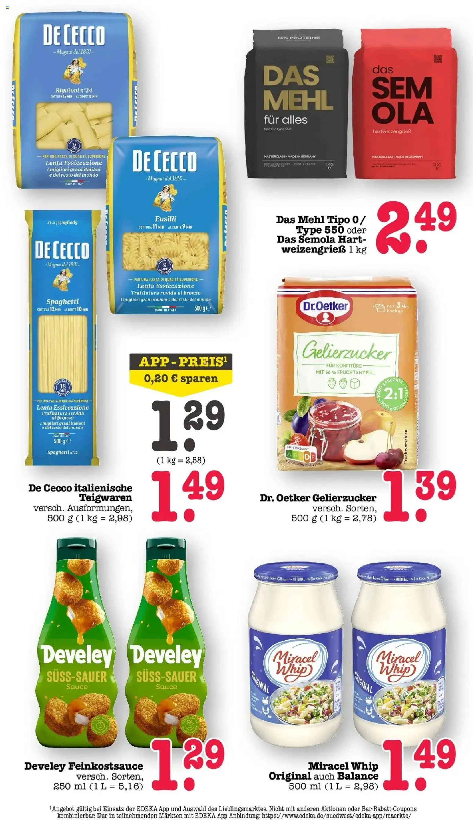 Edeka prospekt Offenbach	 – gültig ab 04.05.2026 | Seite: 45 | Produkte: Gelierzucker, Mehl, Miracel whip, Pasta
