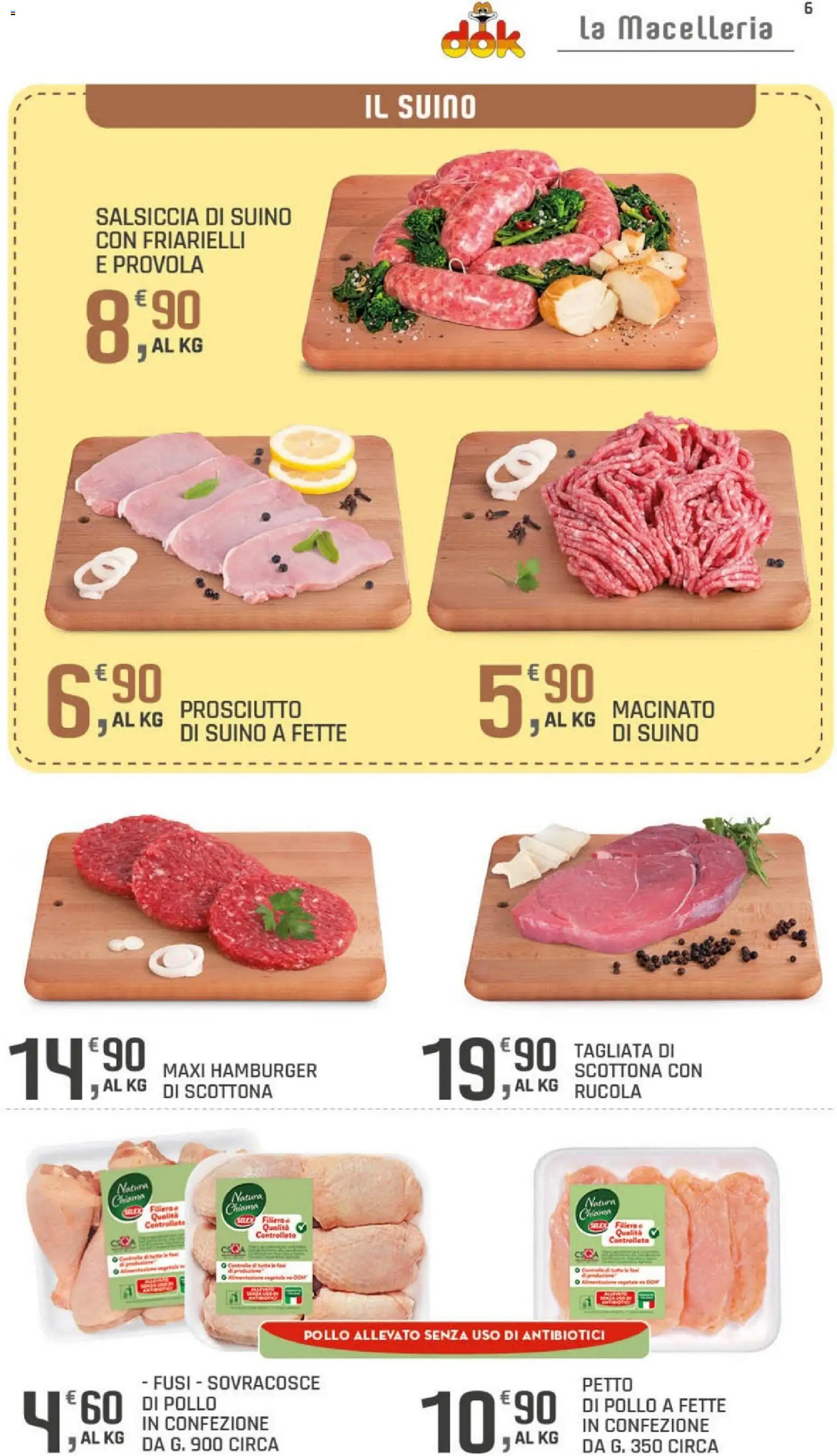 Volantino DOK del 15.05.2026 | Pagina: 6 | Prodotti: Suino, Prosciutto, Friarielli, Hamburger