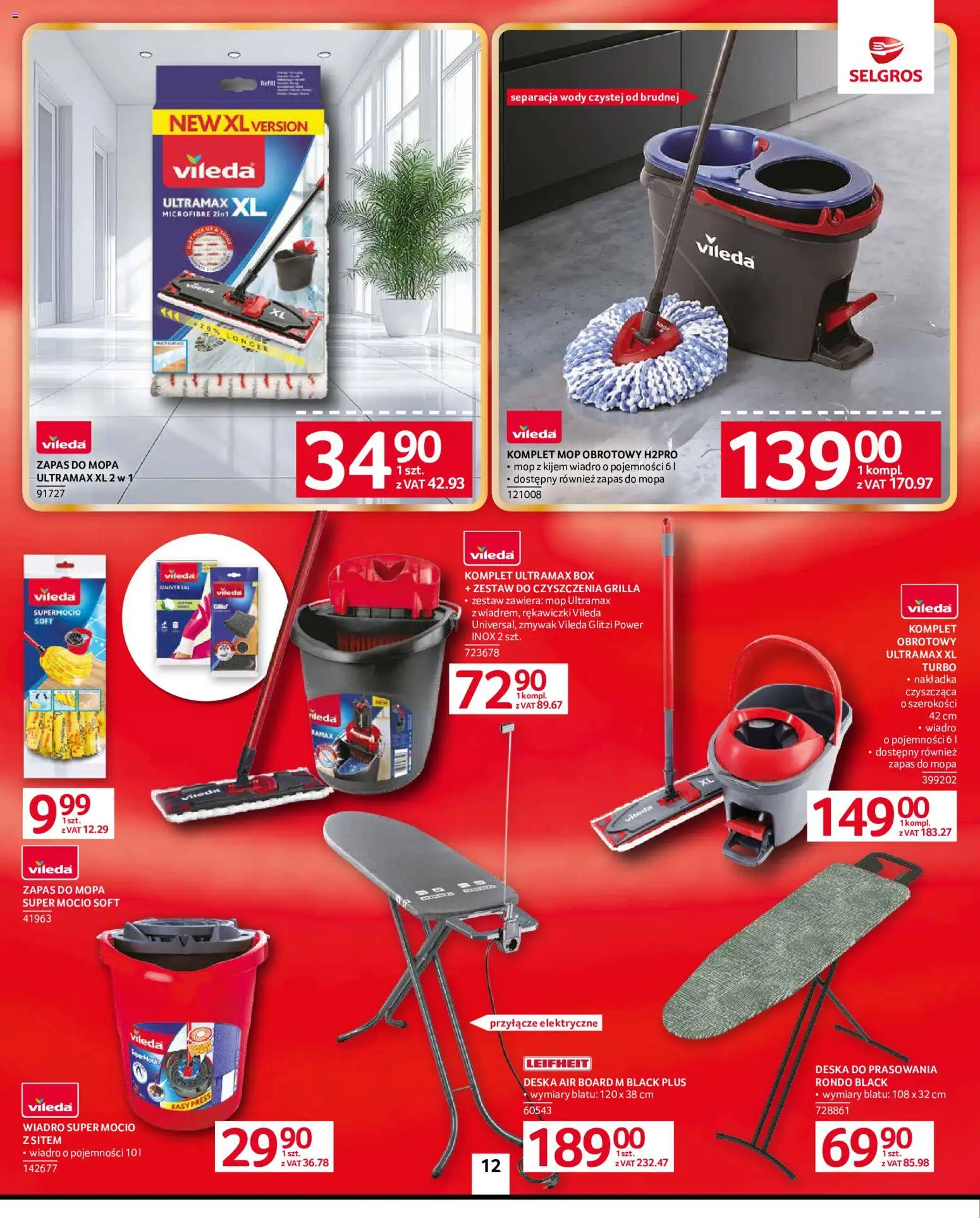 Selgros cash&carry gazetka - Oferta przemysłowa od 10.09.2026 | Strona: 14 | Produkty: Rękawiczki, Mop obrotowy, Vileda, Mop