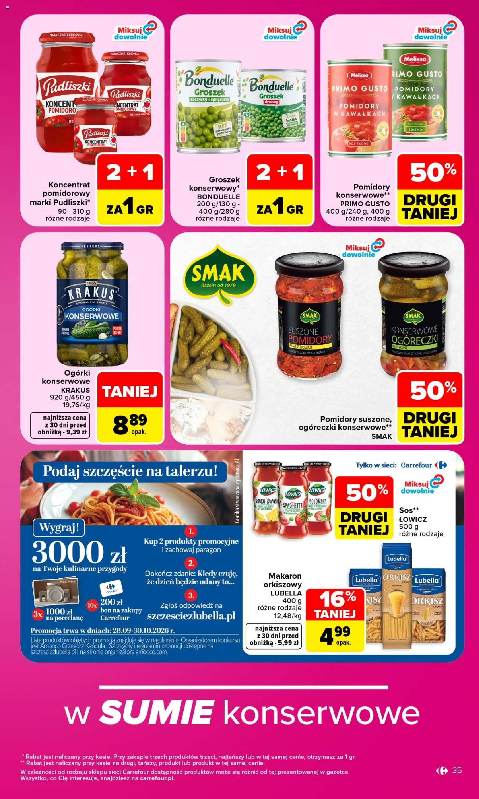 Carrefour gazetka od 28.09.2026 | Strona: 35 | Produkty: Koncentrat pomidorowy, Bazylia, Pomidory, Ogórki