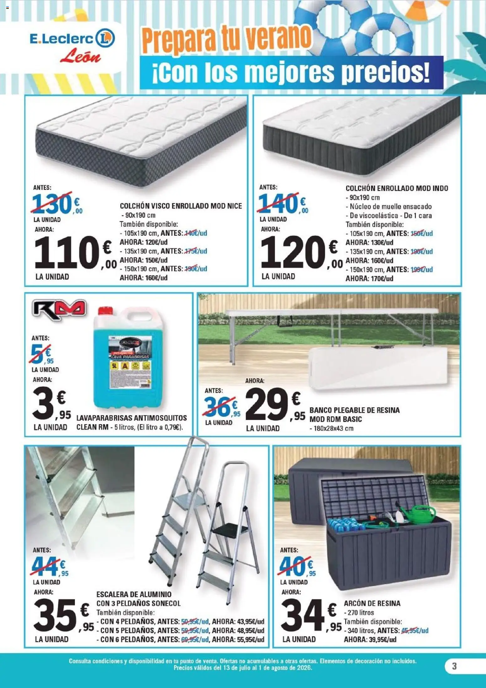 E.Leclerc folleto León │ válido desde el 13/07/2026 | Página: 3 | Productos: Colchon
