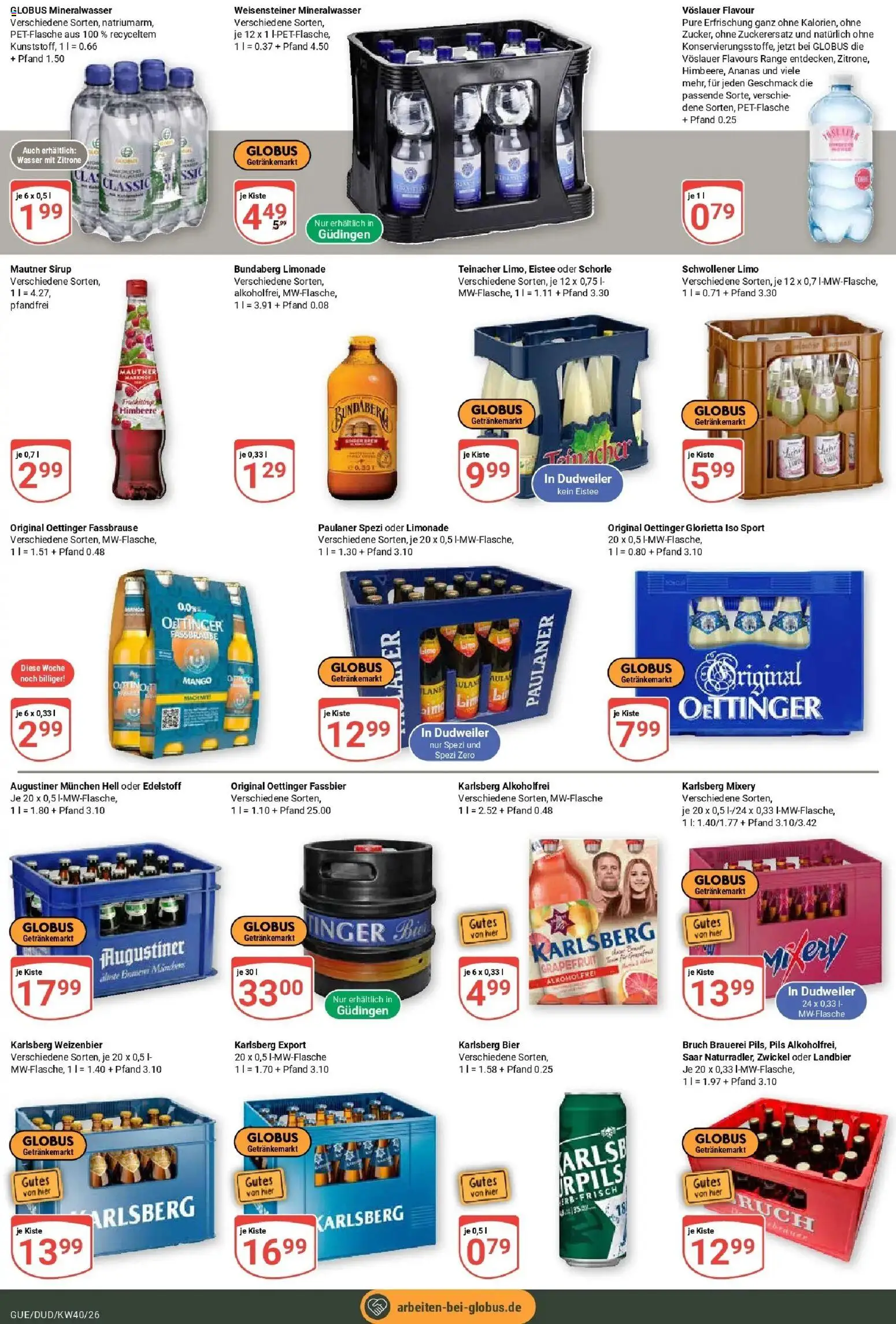 Globus Prospekt Saarbrücken-Dudweiler (ab 28.09.2026) » Angebote online | Seite: 20 | Produkte: Limonade, Mineralwasser, Wasser, Zitrone