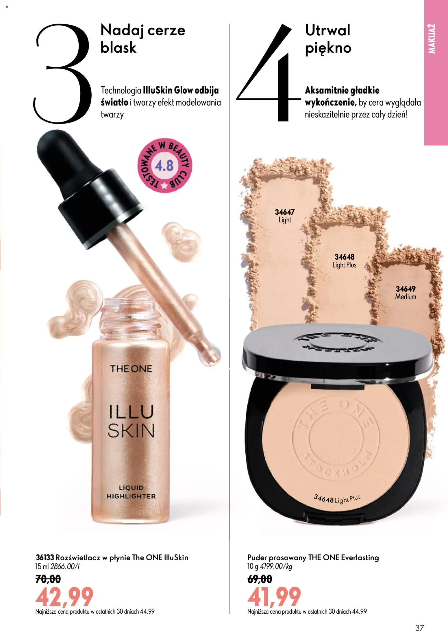 Oriflame Katalog 10 2026 od 08.07.2026 | Strona: 37 | Produkty: Makijaż, Puder, Rozświetlacz
