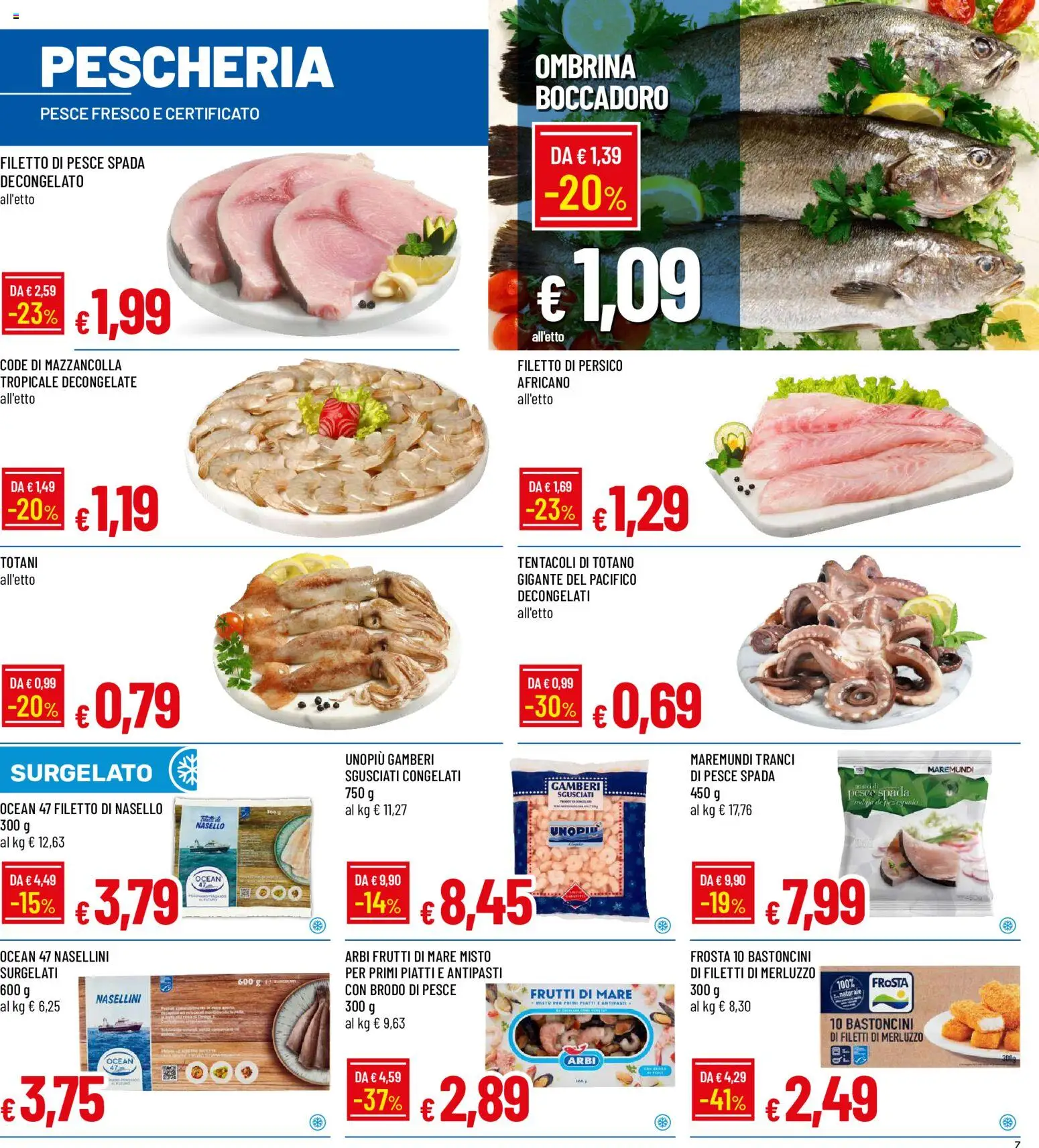 Volantino Galassia del 28.05.2026 | Pagina: 7 | Prodotti: Merluzzo, Frutti di mare, Nasello, Pesce spada