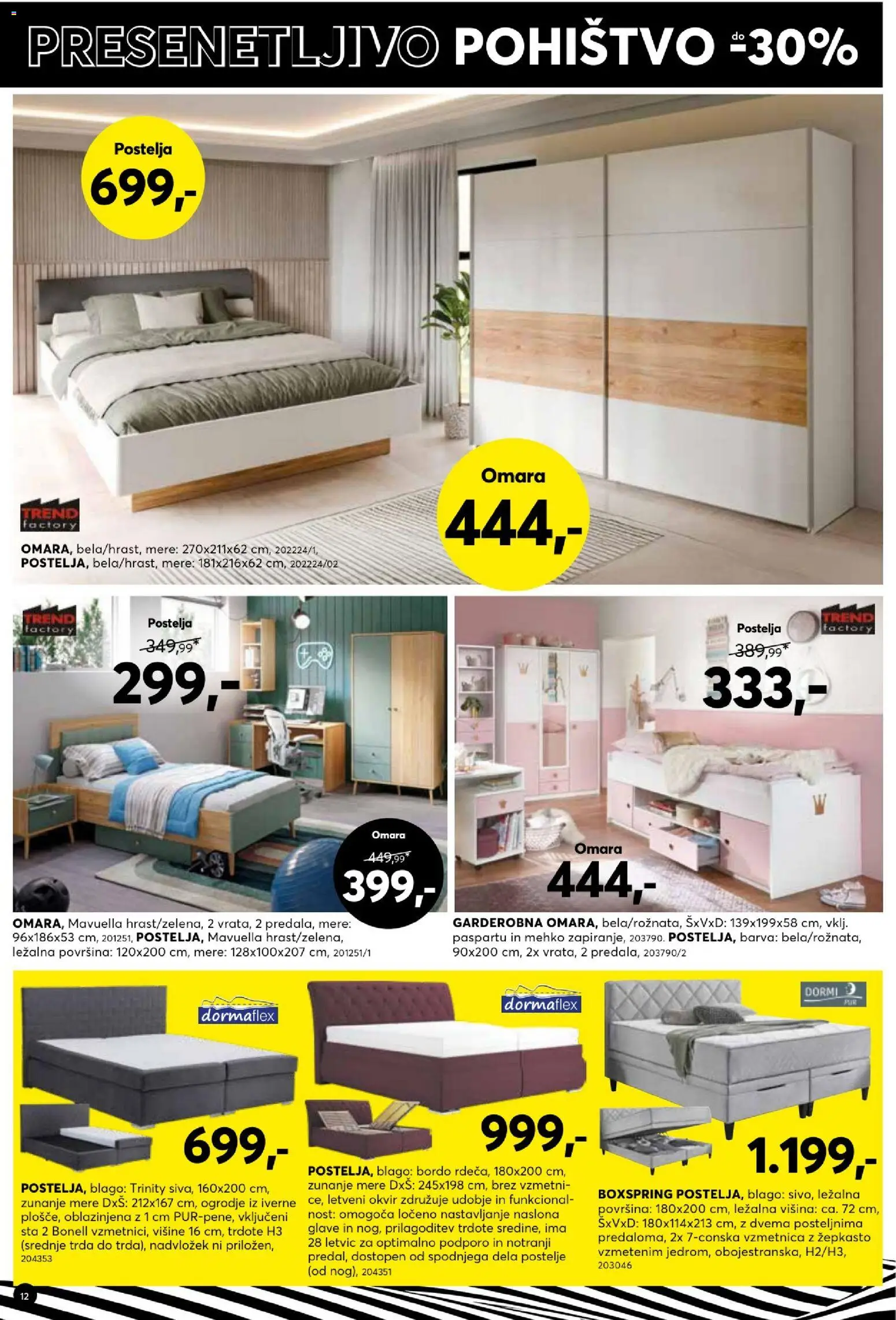 Novi Dipo katalog ponudbe – veljaven od 08.04.2026 | Stran: 12 | Izdelki: Pohištvo, Nadvložek, Vzmetnica, Barva