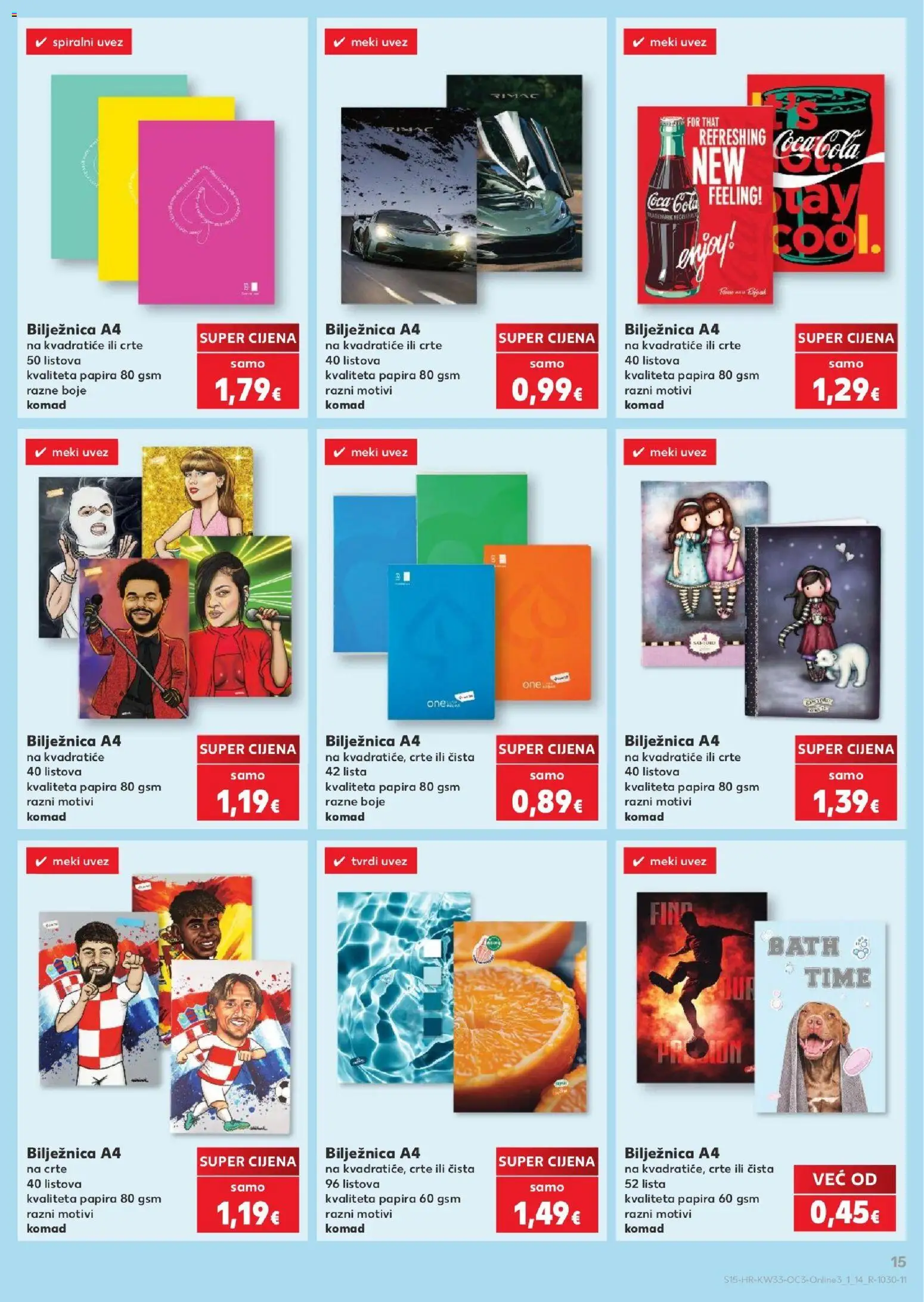 Kaufland katalog | vrijedi od 10.08.2026 | Stranica: 15 | Proizvodi: Coca cola, Notebook, Bilježnica