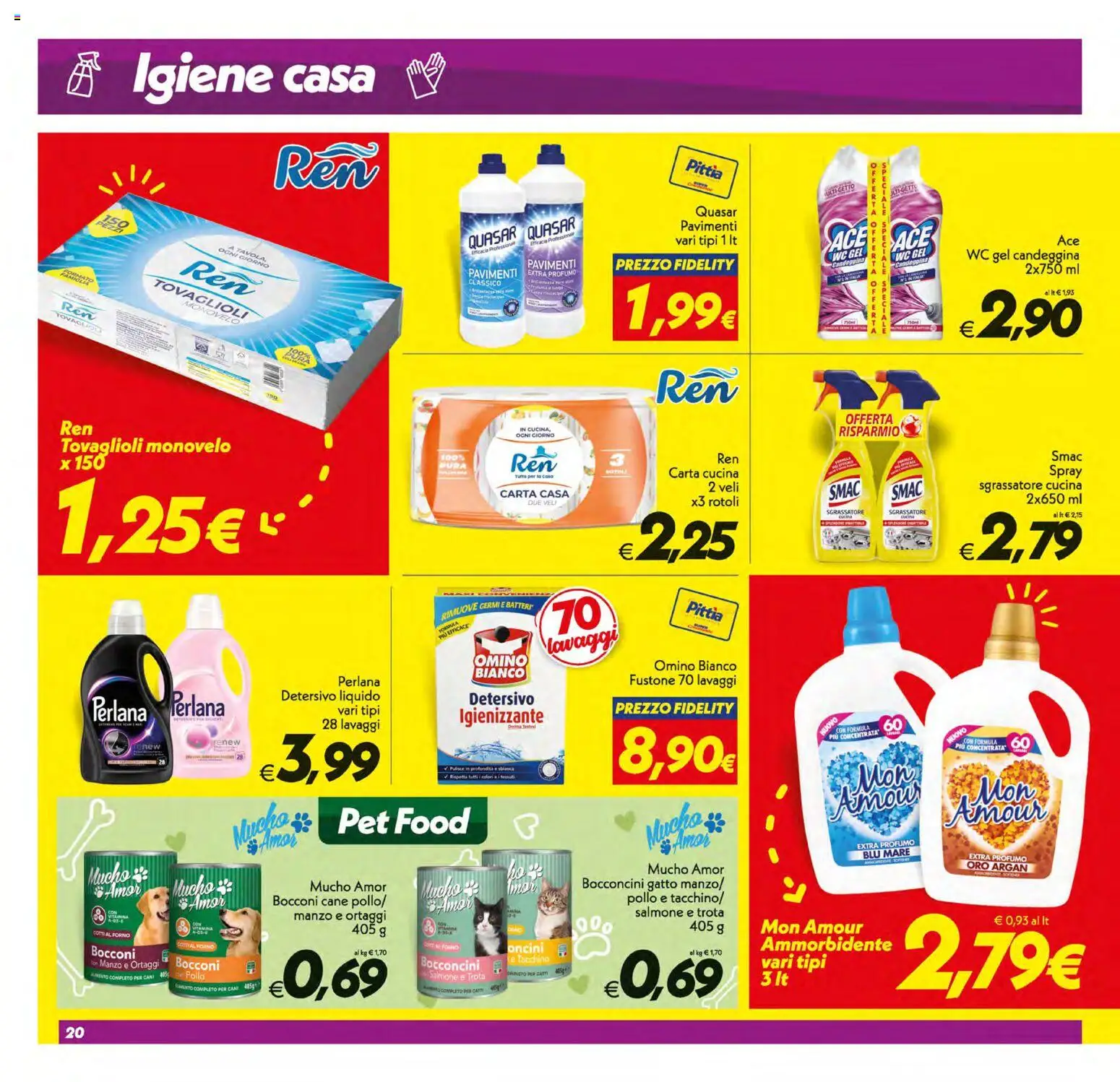 Volantino SuperConveniente del 21/08/2026 | Pagina: 48 | Prodotti: Ammorbidente, Salmone, Sgrassatore, WC