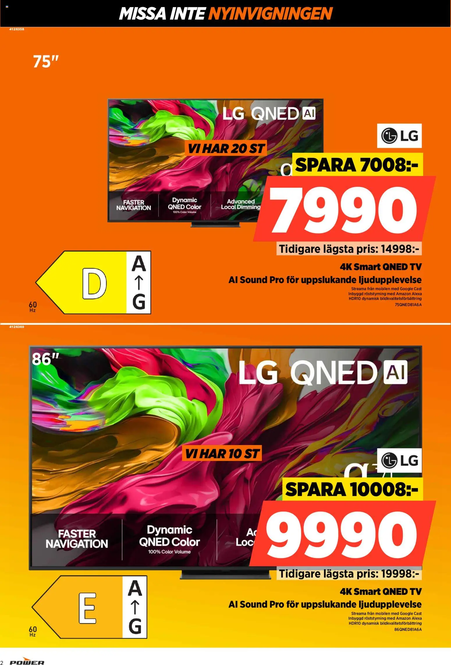 Power reklamblad aktuell från 24/09/2026 | Sida: 2 | Produkter: Tv