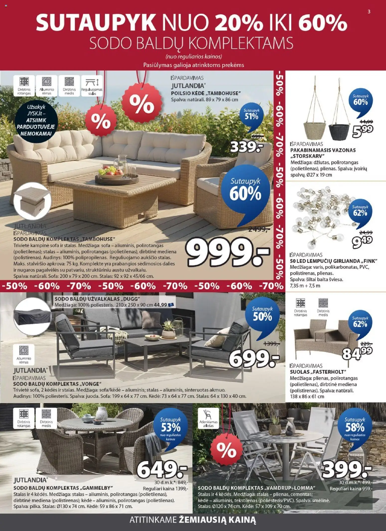 JYSK akcijos nuo 2026.07.14 | Puslapis: 3 | Prekių: Sofa, Kėdė, Vazonas, Užvalkalas