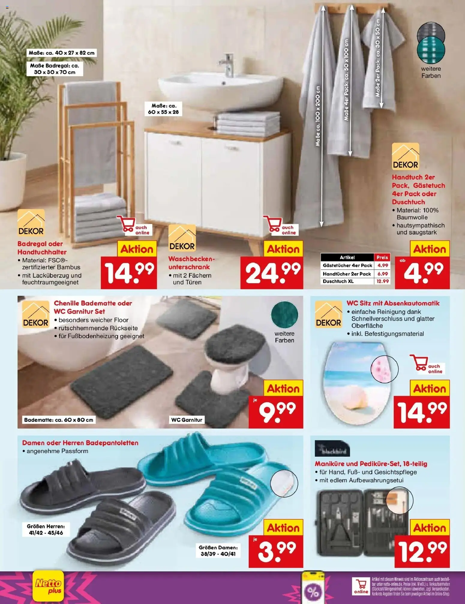 Netto Marken-Discount Prospekt Lahr-Langenwinkel – gültig ab 17.08.2026 | Seite: 40 | Produkte: Waschbecken, WC Sitz, Handtuchhalter, Unterschrank