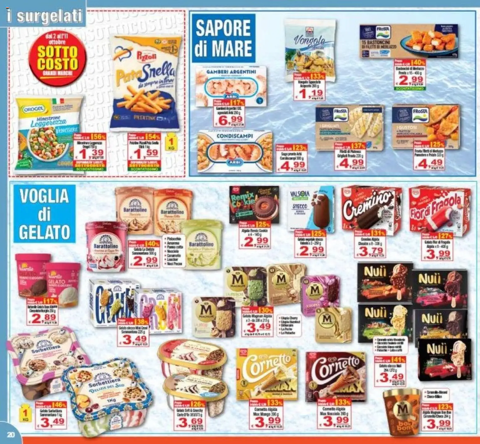 Volantino CTS del 02/10/2026 | Pagina: 20 | Prodotti: Minestrone, Gamberi, Vongole, Gelato
