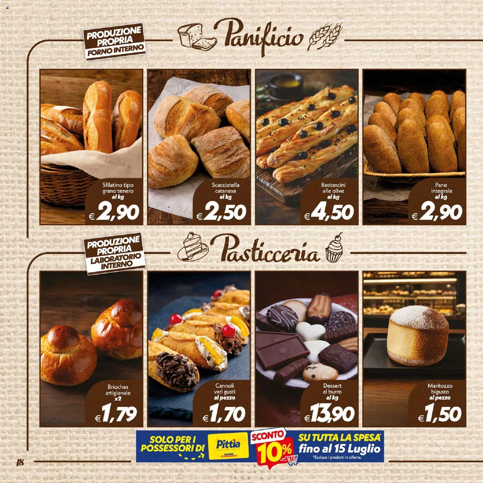 Volantino SuperConveniente del 09/07/2026 | Pagina: 18 | Prodotti: Pane, Olive, Burro, Forno