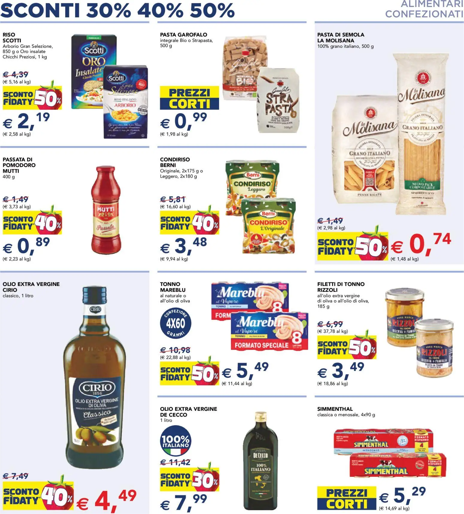 Volantino Esselunga S del 28.05.2026 | Pagina: 5 | Prodotti: Riso, Pasta, Olio extra vergine, Mutti