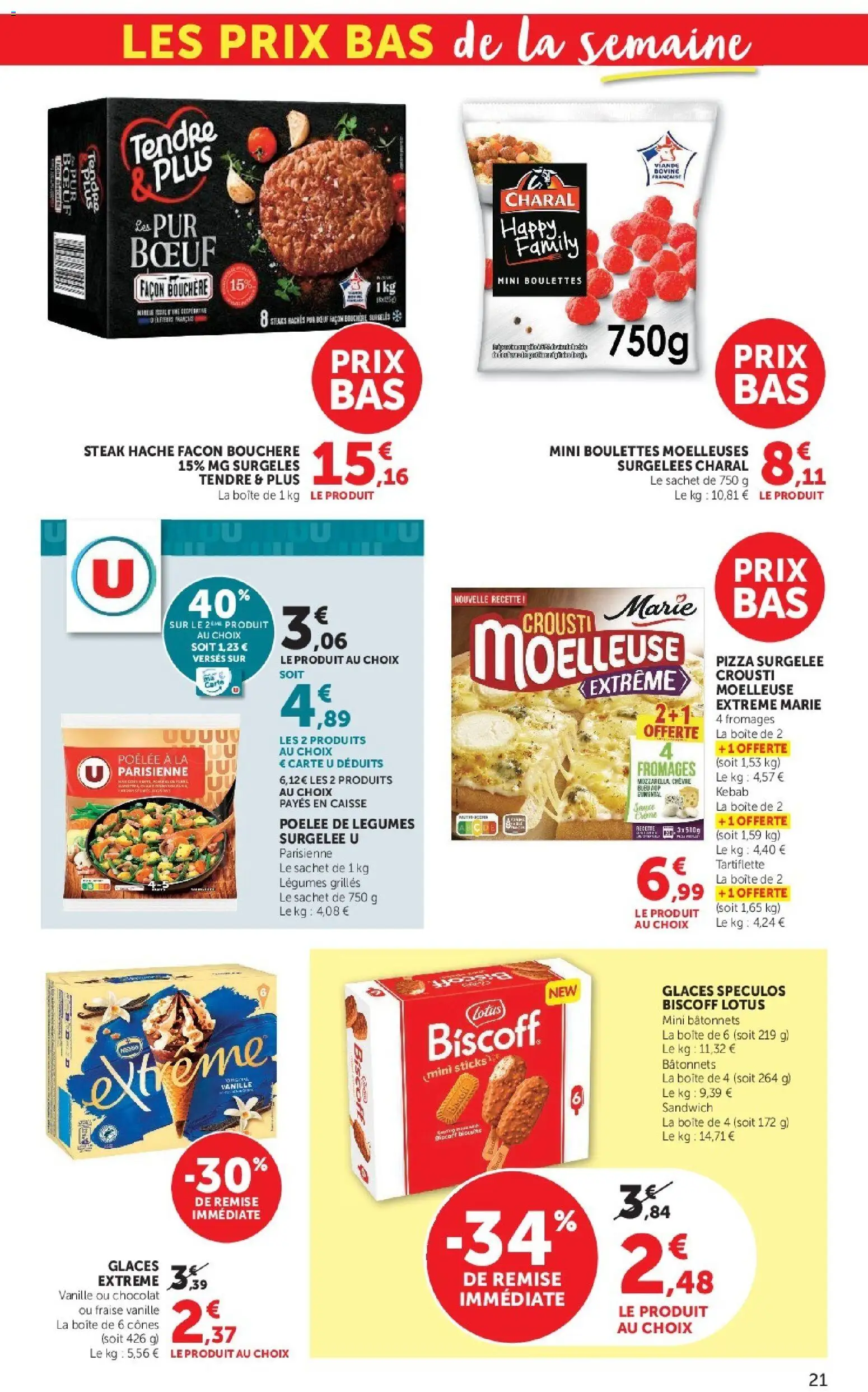 {H1} | Page: 21 | Produits: Fraise, Lotus, Vanille, Mozzarella