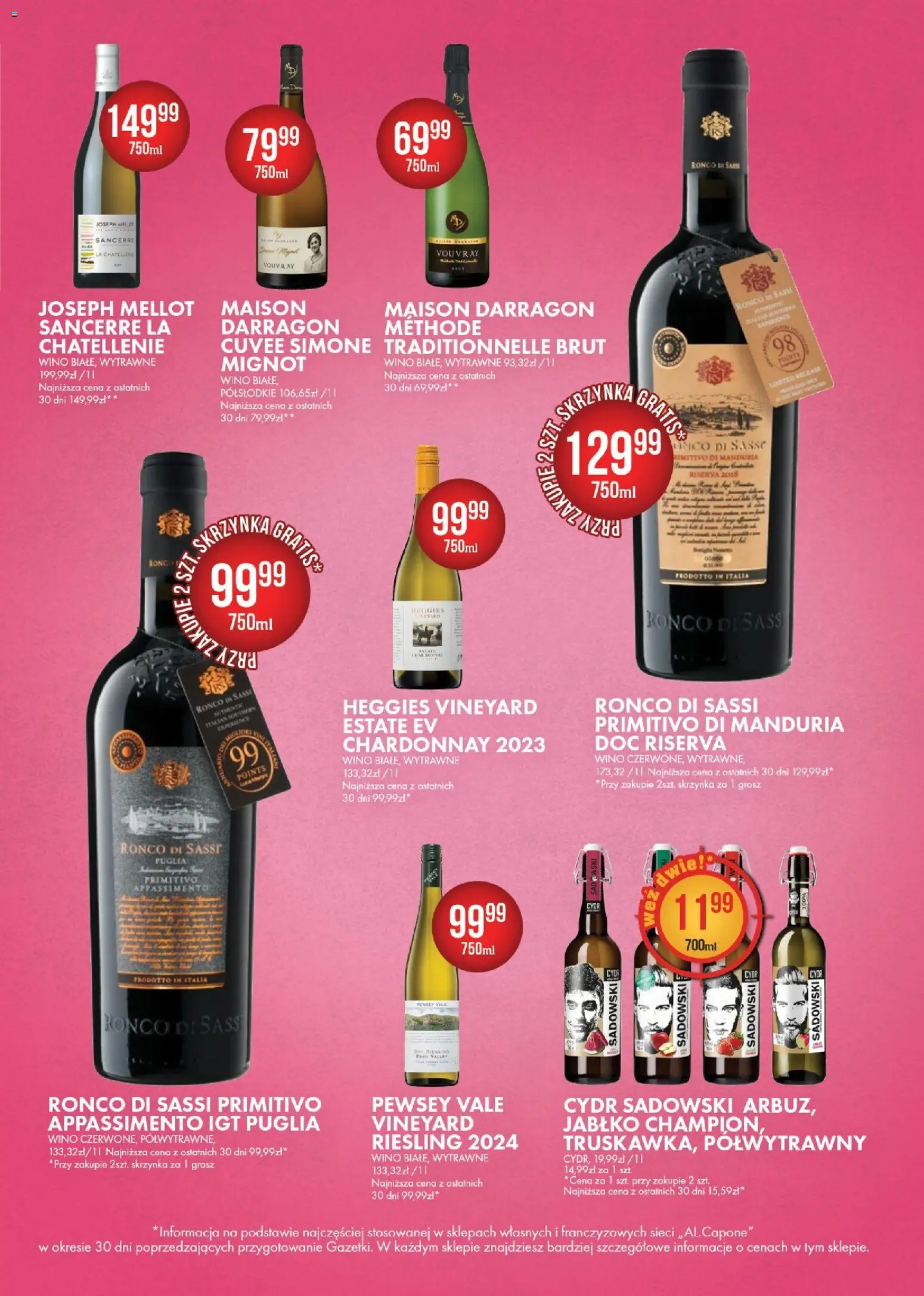 Al.Capone gazetka od 10.08.2026 | Strona: 15 | Produkty: Cydr, Primitivo, Chardonnay, Wino