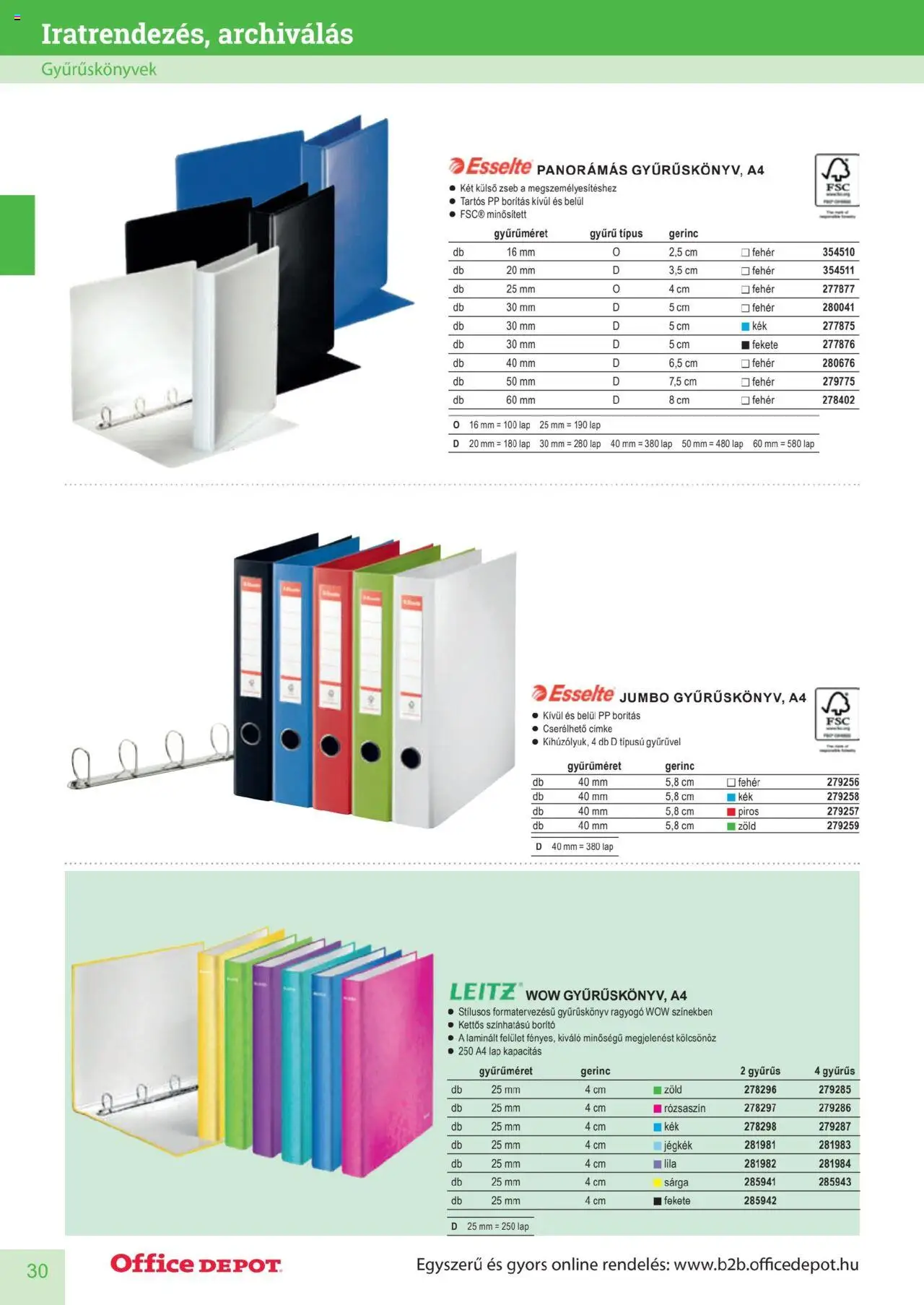 Office Depot akciós ujság - amely érvényes a következő dátumtól: 2025.04.10. | Oldal: 30 | Termékek: Lap, Zseb