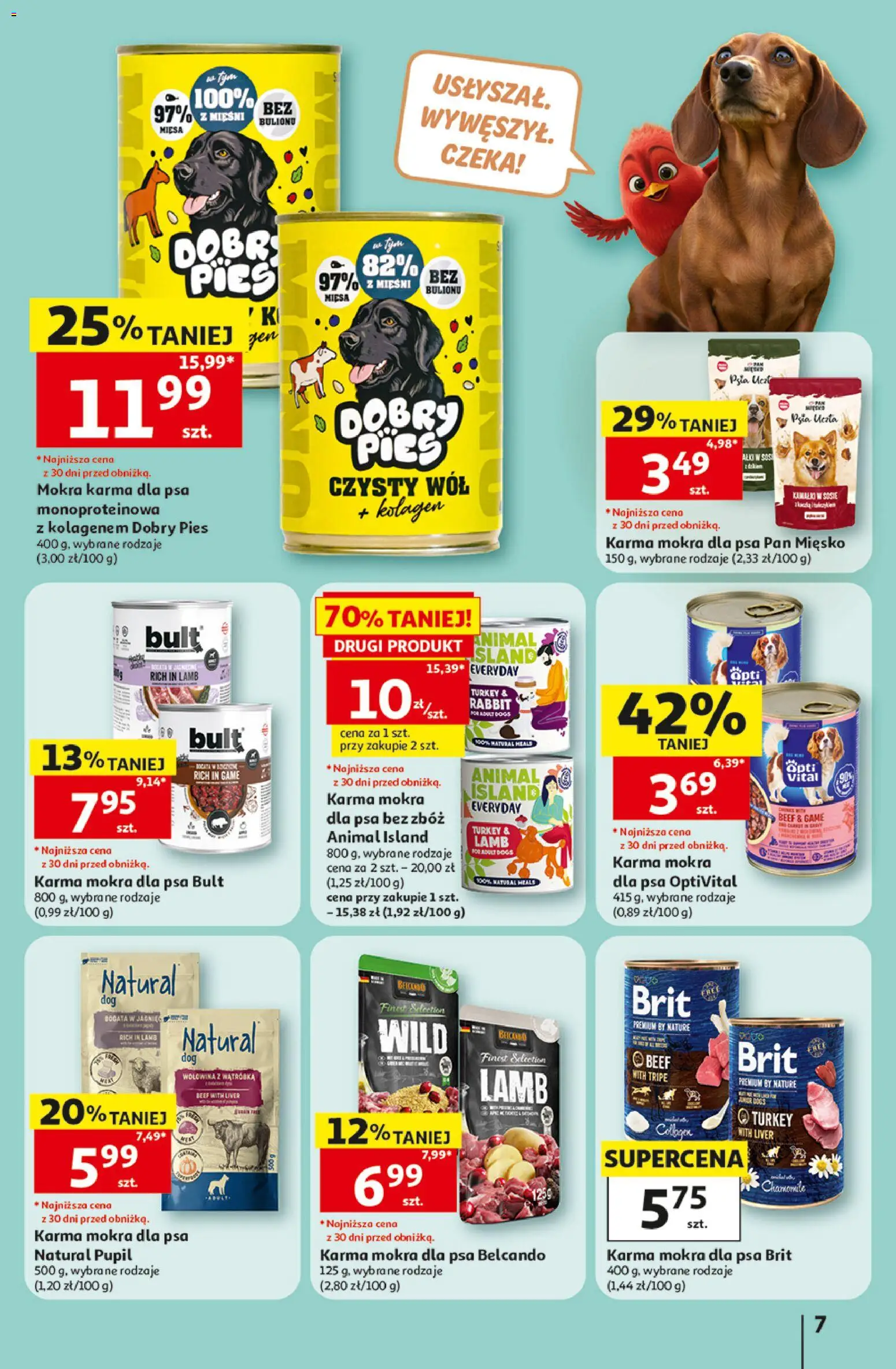 Auchan gazetka - Świat Pupili Hipermarket od 01.10.2026 | Strona: 7 | Produkty: Karma mokra, Karma dla psa, Wołowina, Karma