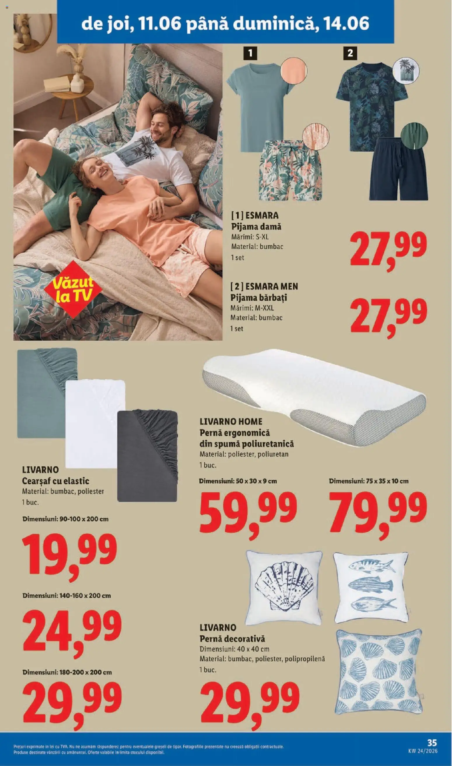 Noul catalog Lidl – valabil de la 08.06.2026 | Pagină: 35 | Produse: Pernă