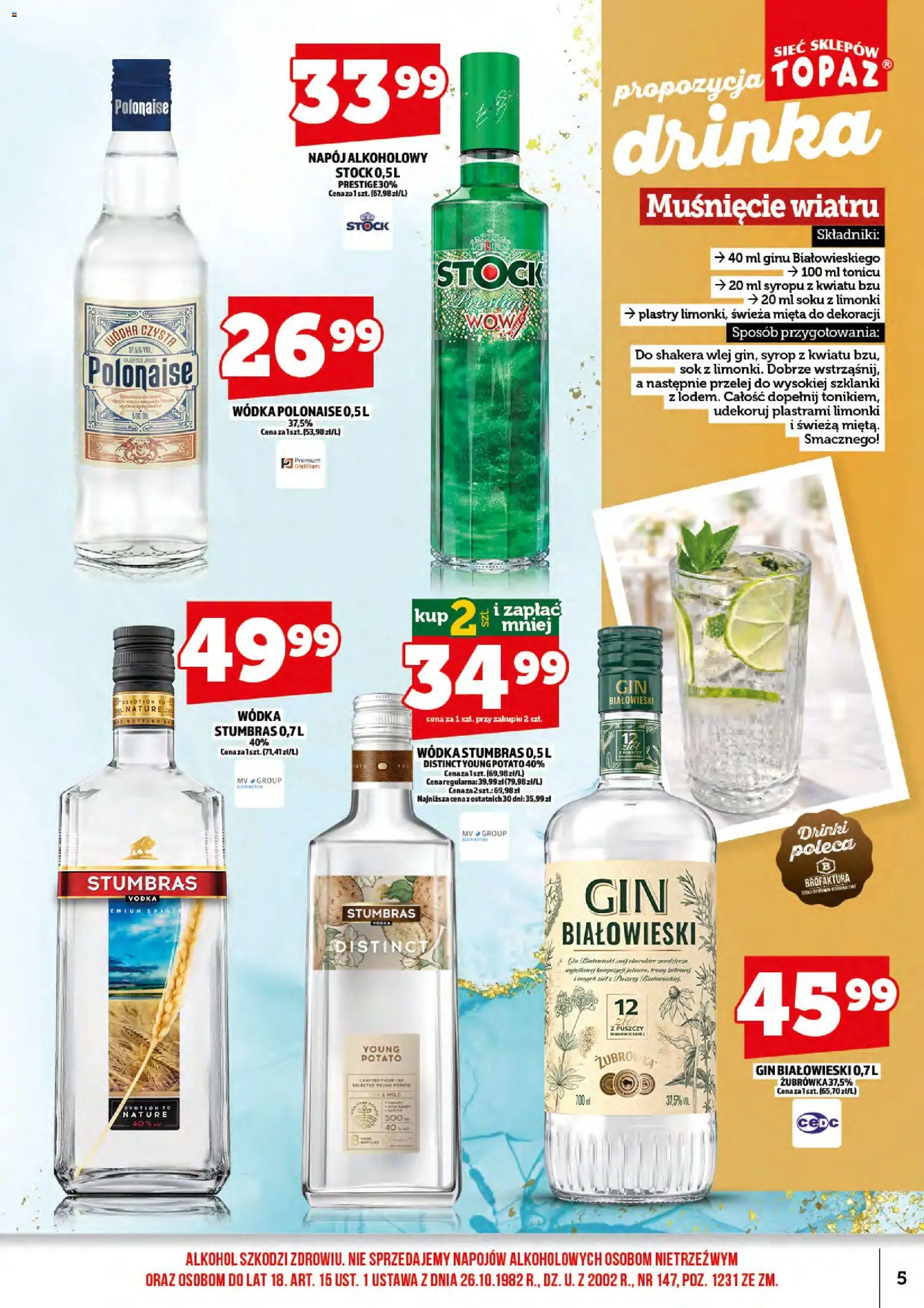 Topaz gazetka alkoholowa od 16.09.2026 | Strona: 7 | Produkty: Syrop, Mięta, Vodka, Alkohol